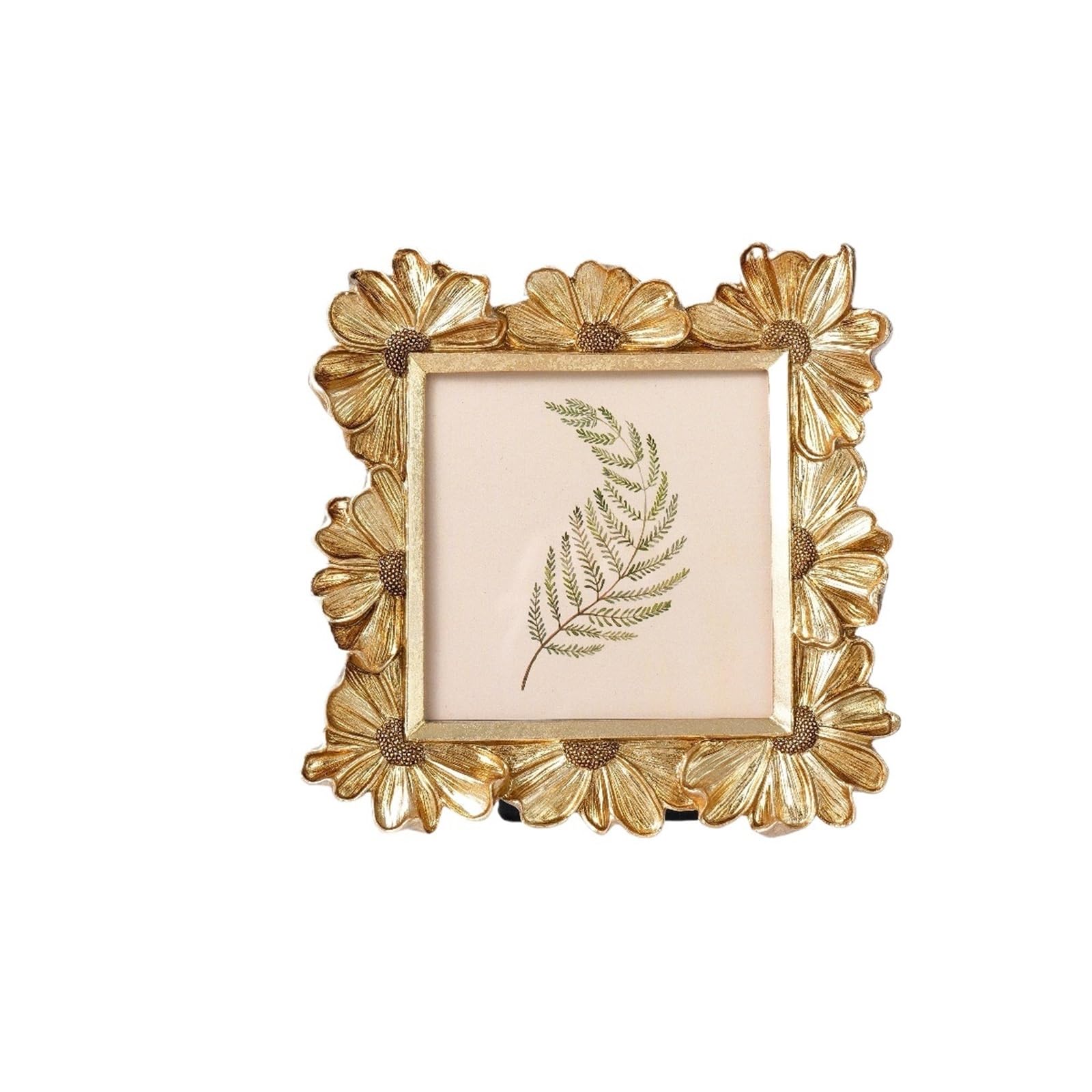 Nostalgic French-style Decorative Photo Frame European Vintage Gold Daisy Living Room Wall Decor for home decor(4X4)