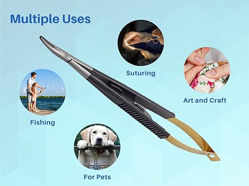 Miniatura 6 de ARTMAN INSTRUMENTS Castroviejo - Soporte para sutura de aguja micro precisa, punta curvada de 5.5 pulgadas, inserciones de carburo de tungsteno,