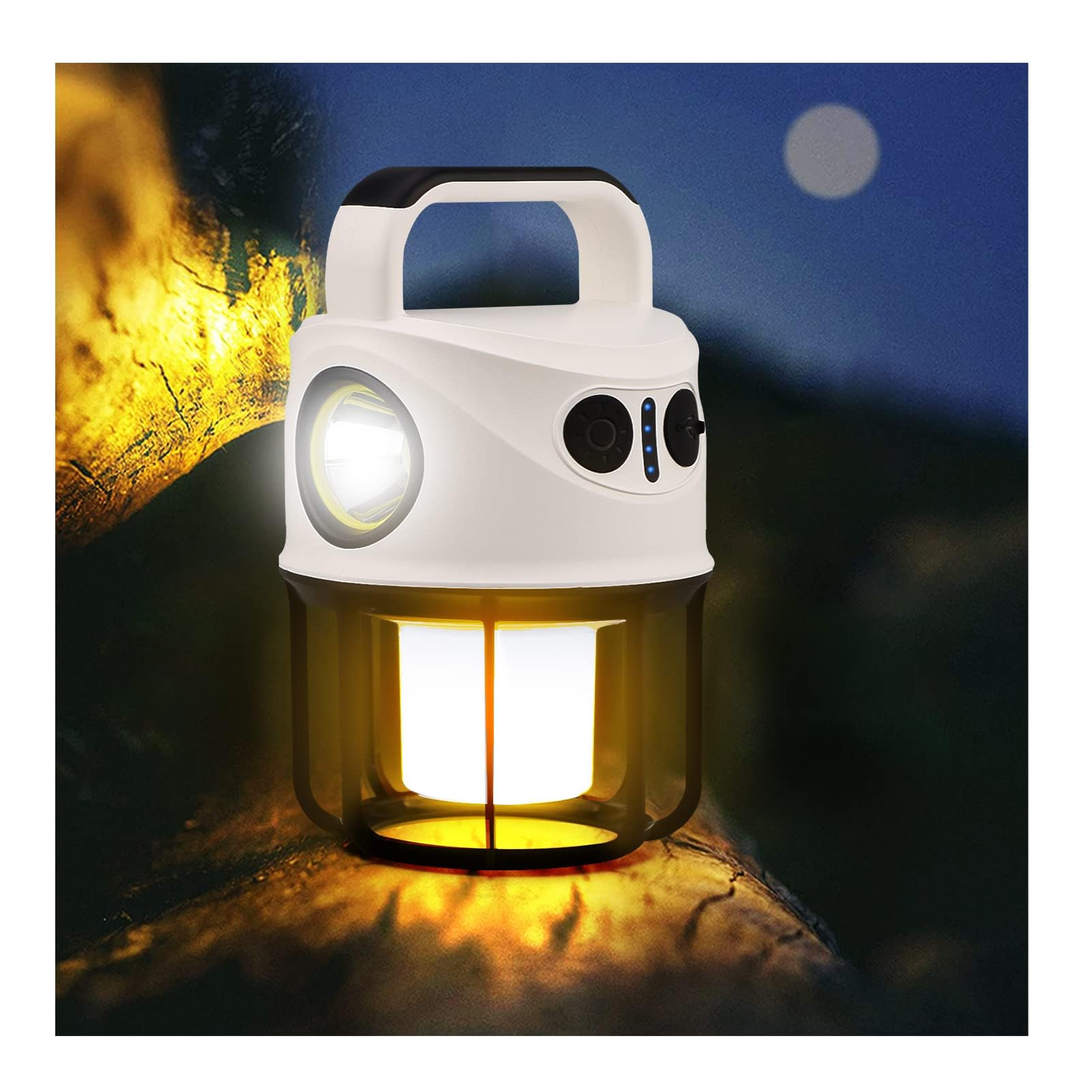 NALACALCamping Lights Rechargeable Table Lamp 4 Lighting Modes, Portable Camping Lantern Torch Hangable Car Inspection Light 2400mAh IPX6 Outdoor Waterproof Tent Light for Hiking Fishing Household