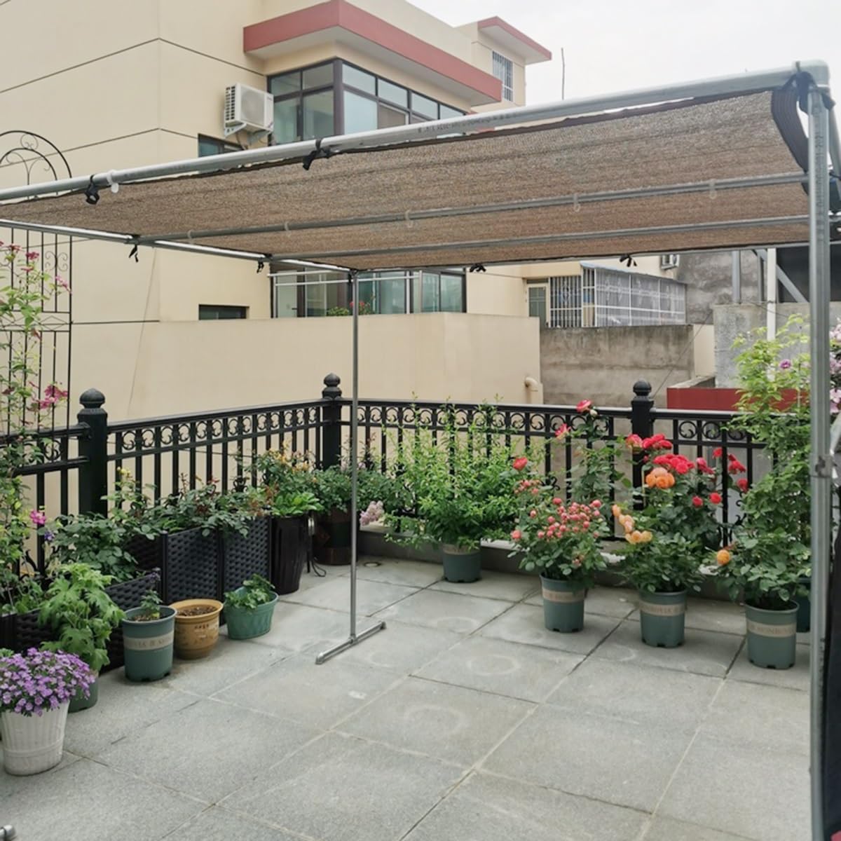 90% taux d'ombrage Filet D'ombrage Brun Tissu D'ombrage Avec œillets Toile D'ombrage Piscine Voile D'ombrage pour Extérieur Terrasse Pergola Balcon Serre 1x2m 2x3.0m 3x4m 4x5m 5x6m 6x7m(3.5x10m)