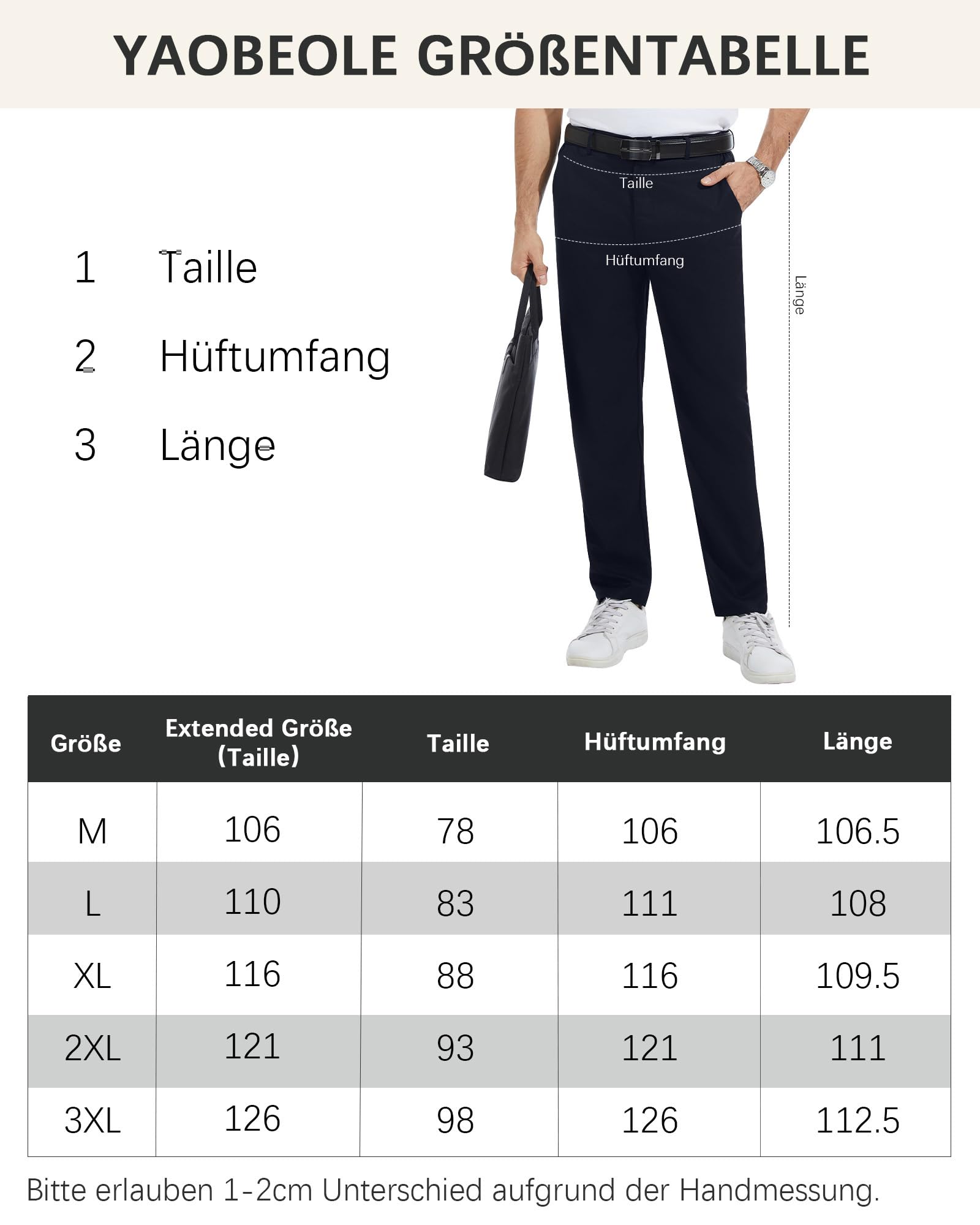 YAOBAOLE Pantalon de costume pour homme, taille élastique, coupe ajustée, avec poche, extensible, facile d'entretien, M à 3XL