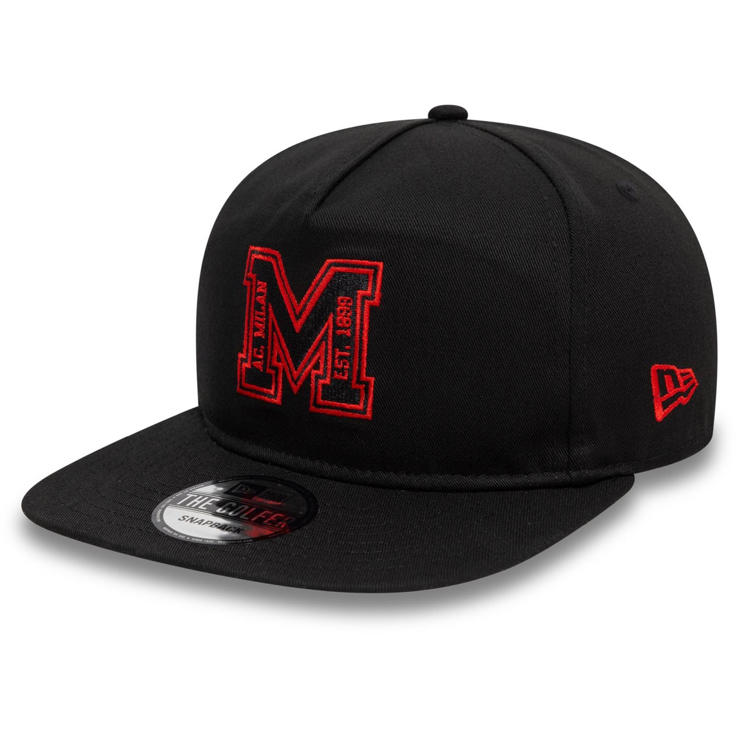 New Era Cappellino da golf con logo M AC Milan, taglia unica, nero, Nero , Taglia unica
