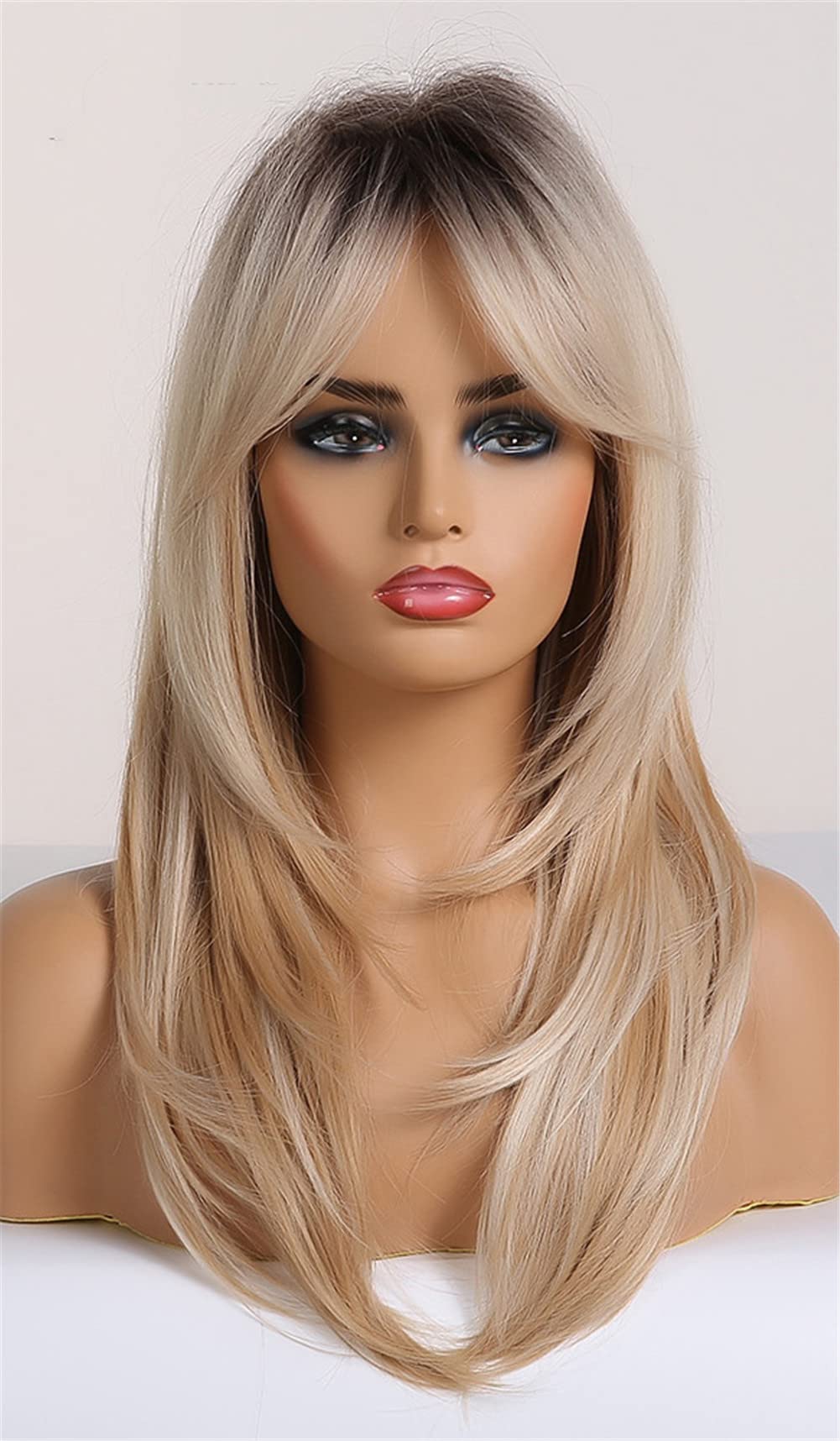 Amazon.com : Vsadsau Long Straight Synthetic Wigs For Women  display picture 1