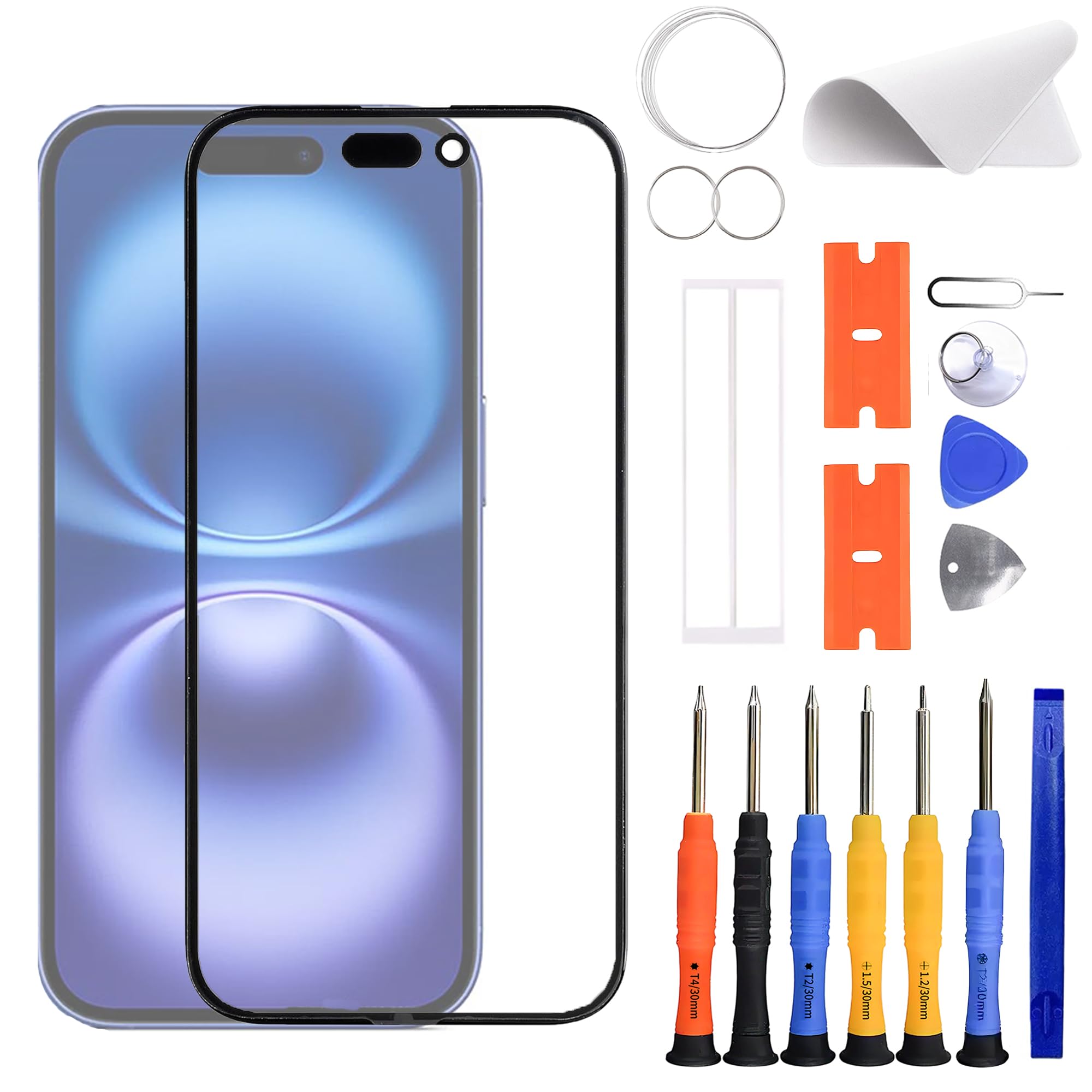 ERYNK New Touch Screen Digitizer Replacement Compatible with iPhone 16 [6.1 inch] A3287, A3081, A3286, A3288 with Specialized Repair Tools Kit. (No LCD Digitizer)-with OCA Adhesive