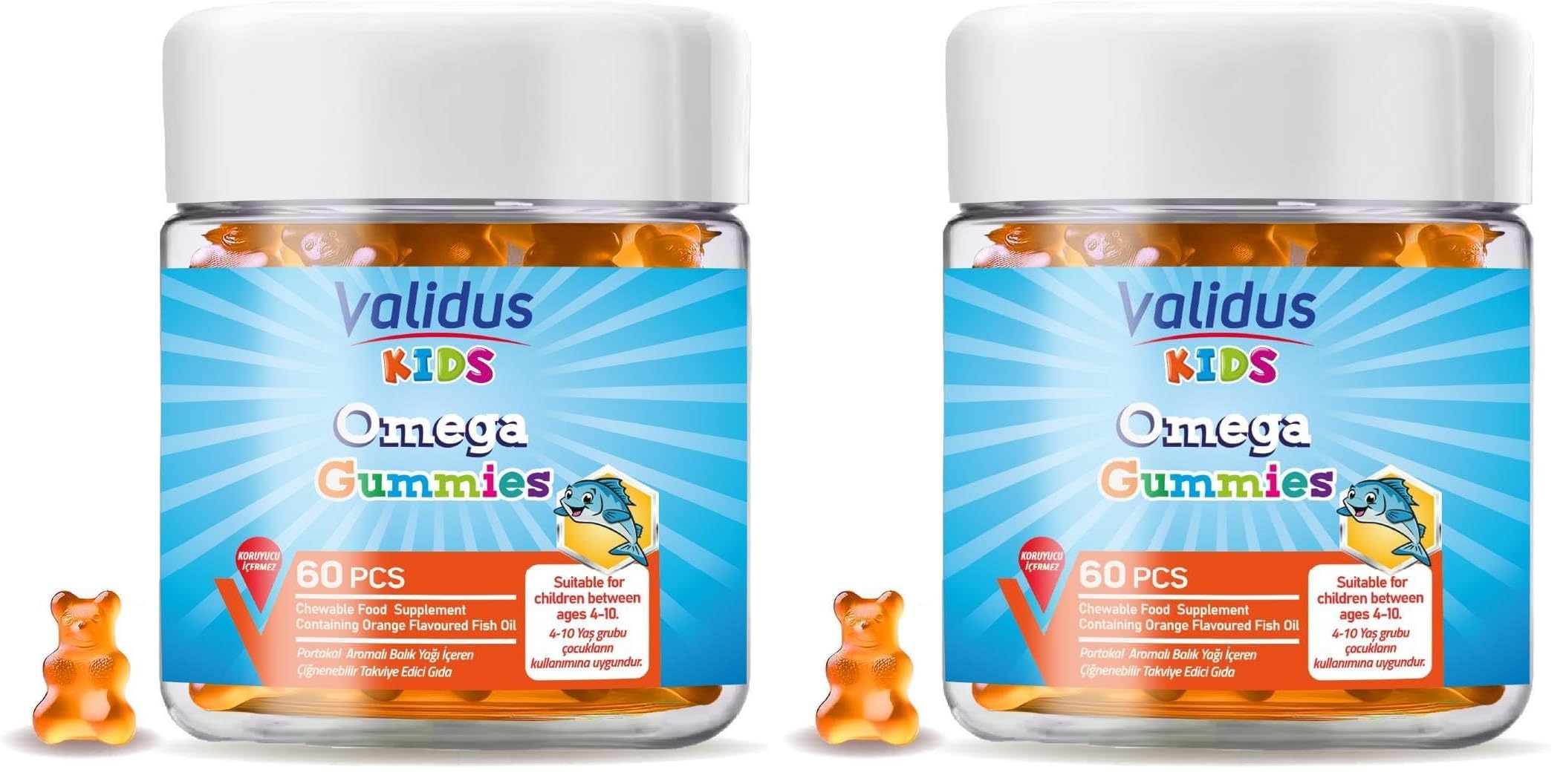 Validus Kids Omega 3 - Epa 24 - Dha 120 60 Gummies (2 paketi)