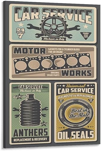 TYOka Auto Parts Retro Minimalist Poster Home Canvas Wall Decoration Art Canvas Painting Posters And Prints Wall Art Pictures for Living Room