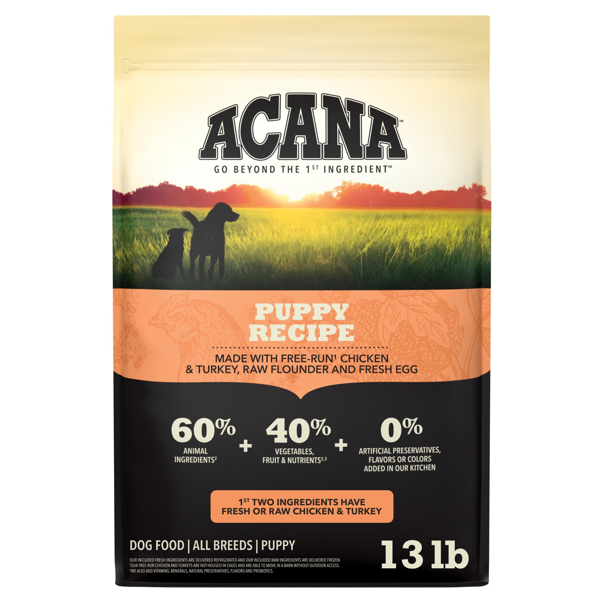 ACANA Grain Free Dry Dog Food Puppy Recipe 13lb Bag: Pet Supplies