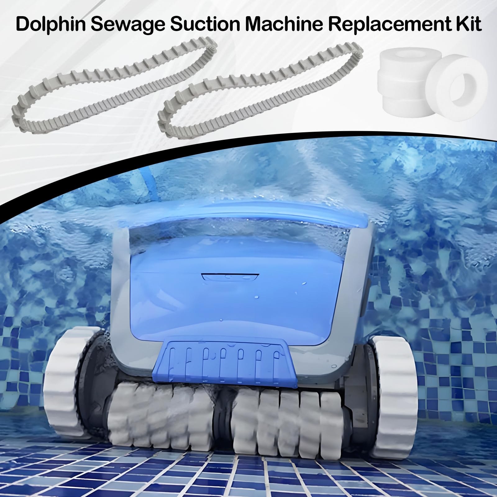 Repuestos para Limpiafondos RobóTicos Dolphin 9985006-R2 Pista+6101611-R4 Anillo De Escalada/3884997-R6 Rodillo Kit Repuestos para Limpiafondos Piscinas con Aspiradora Aguas Residuales (Stil A)