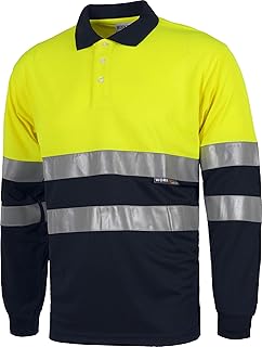Polo Combinado Alta Visibilidad Manga Larga, Cintas Reflectantes Torso y Mangas. EN ISO 20471:2013 Hombre