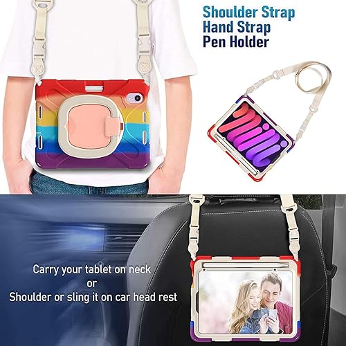 Vista 277 de Funda para iPad (A16) de 11 pulgadas 2025, Aslo para iPad 10 de 10.9 pulgadas 2022, funda resistente a prueba de golpes, soporte giratorio, soporte