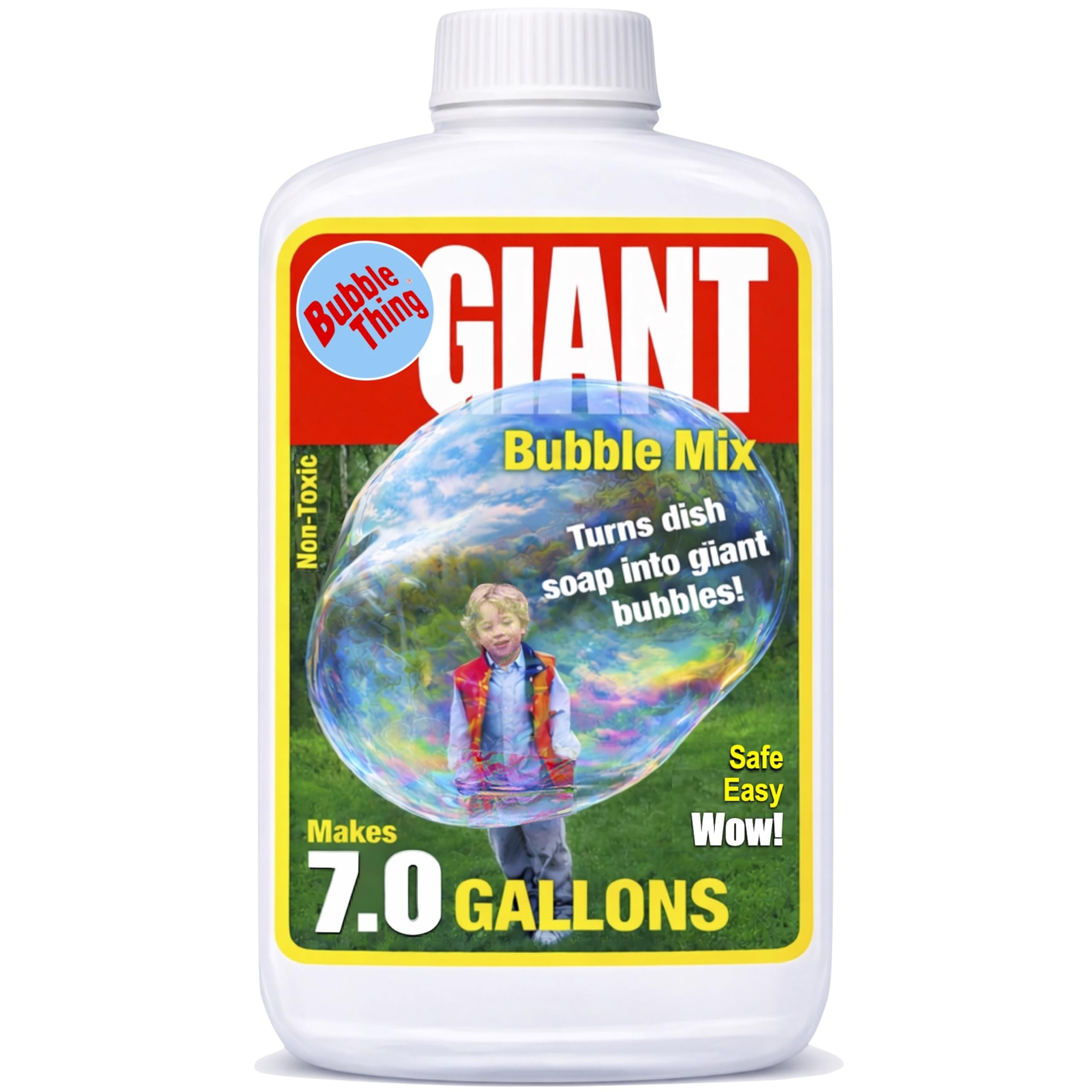 Giant Bubbles Solution Mix Refills Big Bubble Wands & Small - 7.0 Gallons, Non-Toxic, Easy Safe Huge Outdoor Fun, Original from BUBBLETHING