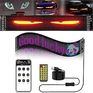 Amazon.co.jp: Flex LED Display for Cars, [New] Car Window Colorful Eye ...