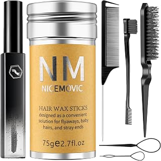 Slick Back Hair Brush Wax Stick Set for Flyaways Stocking Stuffers for Kids Women Christmas/Birthday Gifts Hair Accessories for Women Girl Teen Girls Trendy Stuff, Hair Styling Tools Baby Hairs Gel