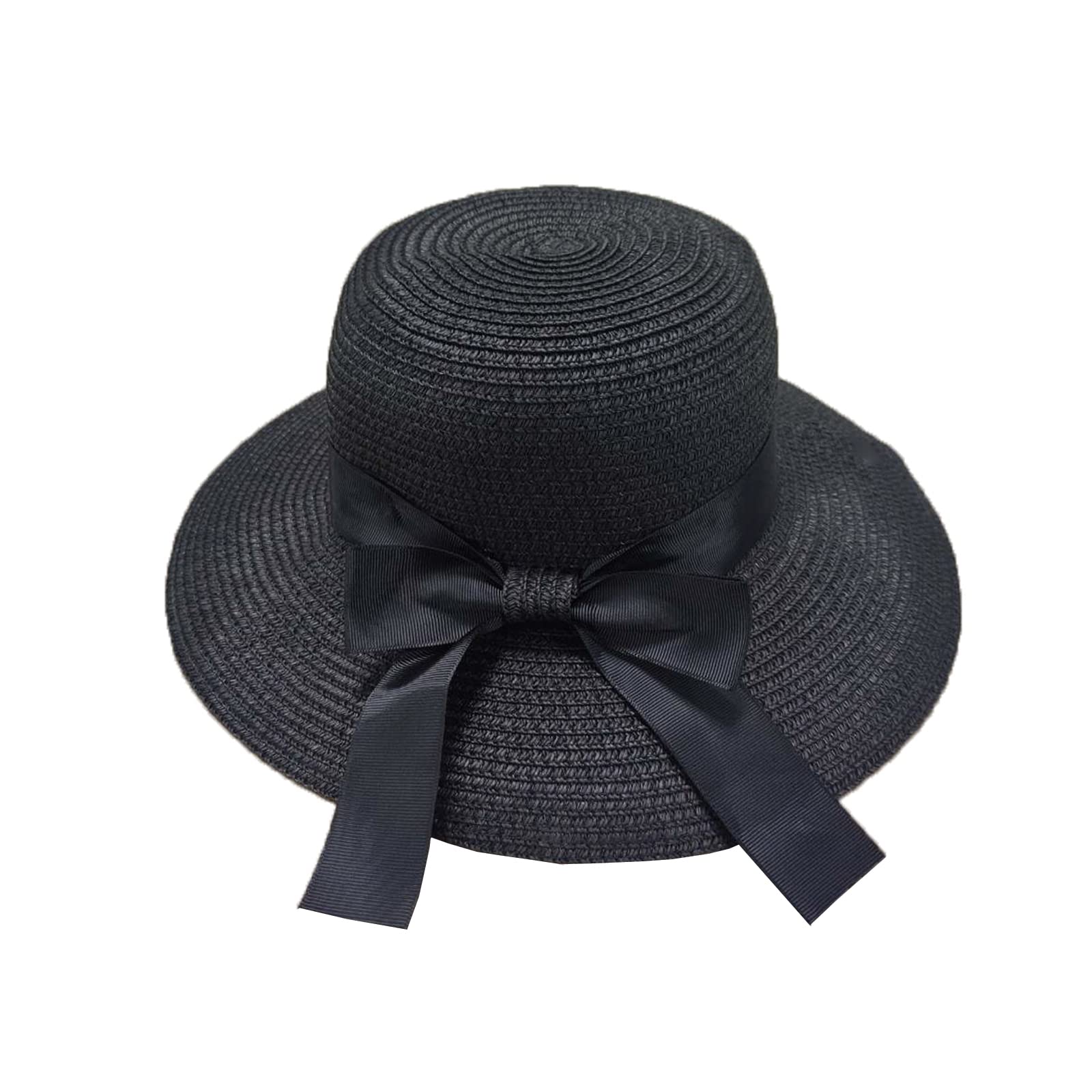 Moxamo Sombrero de Paja Verano,Plegable Verano Sombrero Verano Sombrero ala Ancha de Playa de Fedora para Hombres Mujeres Visera Sombrero para Ocio al Deporte Aire Libre