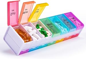 Daviky Extra Large Weekly Pill Organizer 2 Times a Day, XXL Pill Box 7 Day with AM PM Large Compartments, BPA-Free Daily Medicine Case, Jumbo Pill Holder for Fish Oils, Vitamins & Supplements