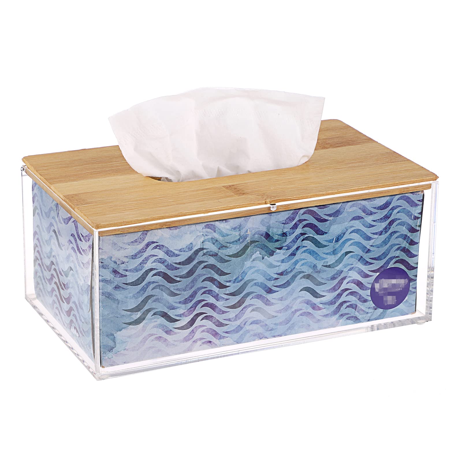Sumnacon Rectangular Tissue Box Cover - Decorative Acrylic Clear Tissue Box Holder, Stylish Facial Tissue Holder for Dresser Bathroom Bedroom Table Night Stand Countertop Home Office Decor