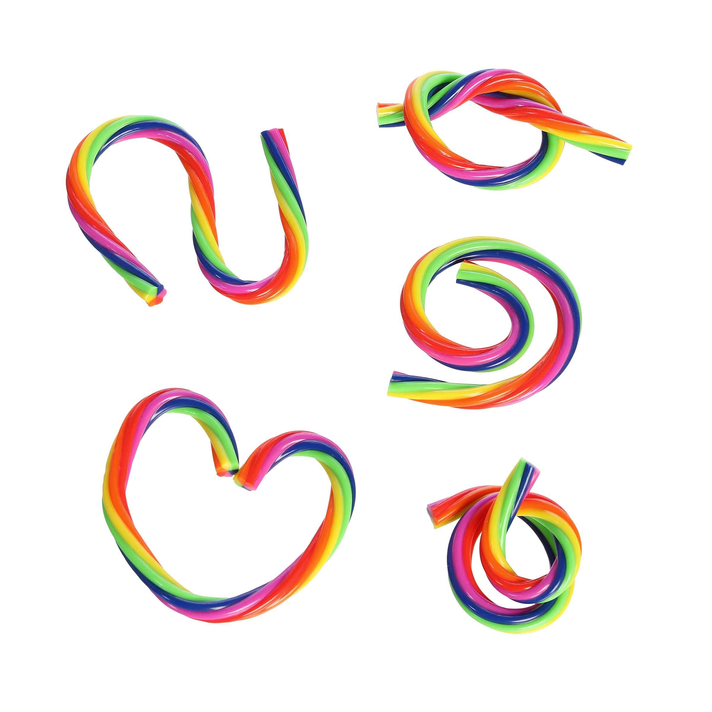 Aurora Toys Engaging Stretchy Rainbow Twists Toy - Classic Toys for Playful Fun - Perfect for Kids, Parents, and Birthday Gifts - 5 Piece Set