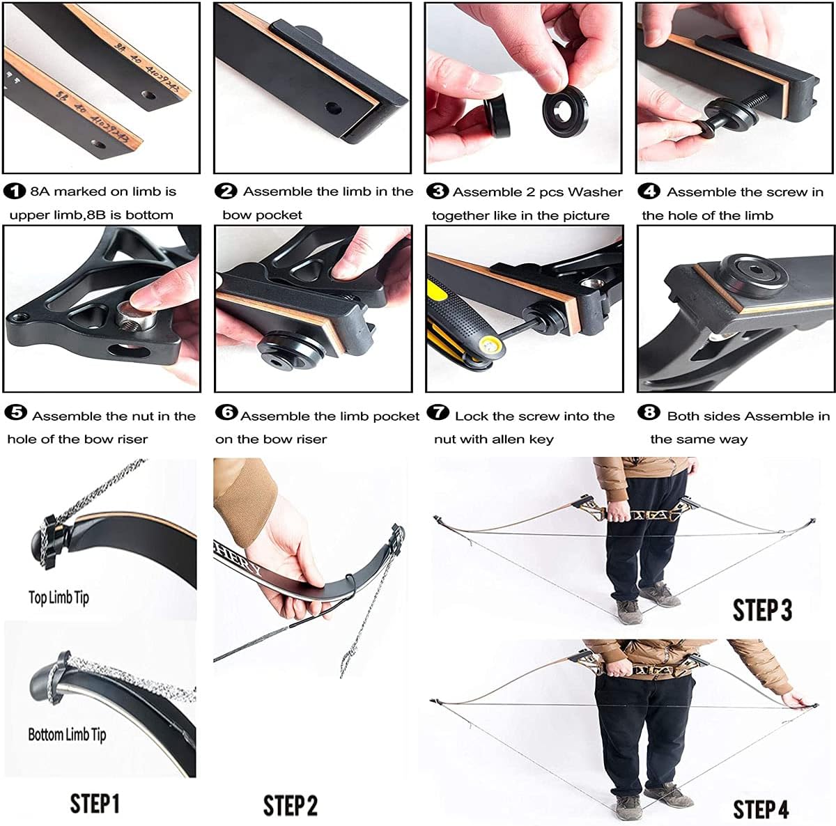 Monleap R3 Takedown Recurve Bow and Arrows Package Archery Set for Adults Metal Riser Hunting Bow for Beginner to Intermediate Shooting Practice 40lb 45lb 50lb : Sports & Outdoors