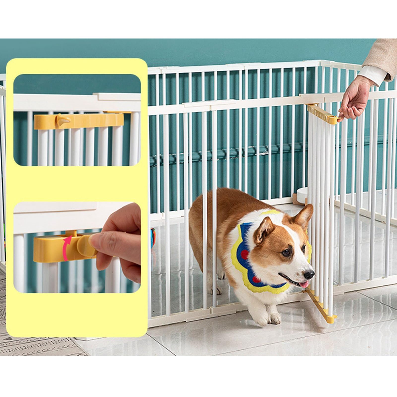ペット用サークル ドア付 折りたたみ可能 フェンス 室内 屋外 広い