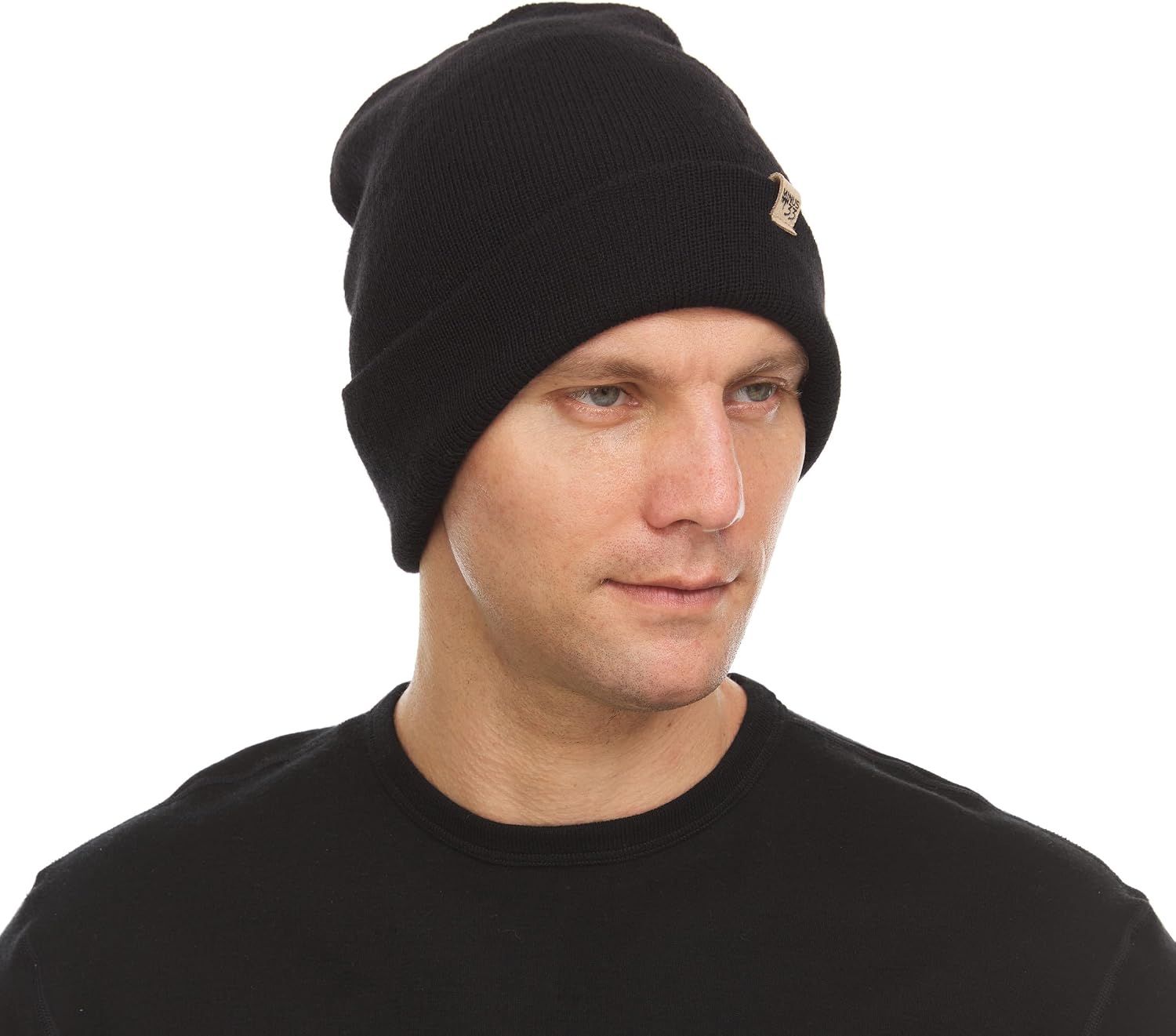 100% Merino Wool - Midweight Everyday Knit Cuff Beanie - Warm Winter Hat