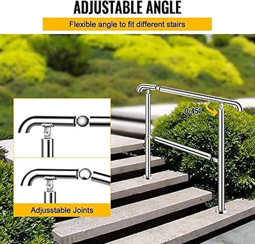 Miniatura 4 de Barandilla de acero inoxidable 304 para escaleras de cubierta, barandilla de metal para interiores y exteriores, barandilla de mano, tubo redondo,