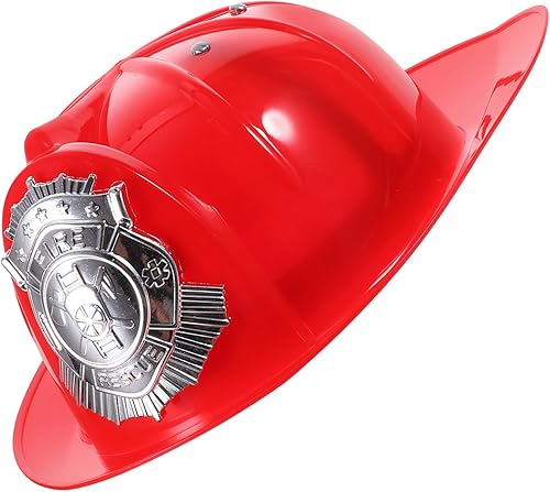 Miniatura 9 de VICASKY Sombrero de bombero, casco de bombero para niños, casco duro de plástico duro, casco de jefe de bomberos, accesorio de disfraz de cosplay