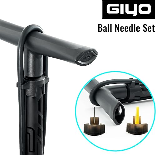 Miniatura 4 de GIYO Bomba de piso para bicicleta  Calibre de doble escala de 3 pulgadas  carretera y MTB  Funcionamiento con una sola mano  Válvula inteligente