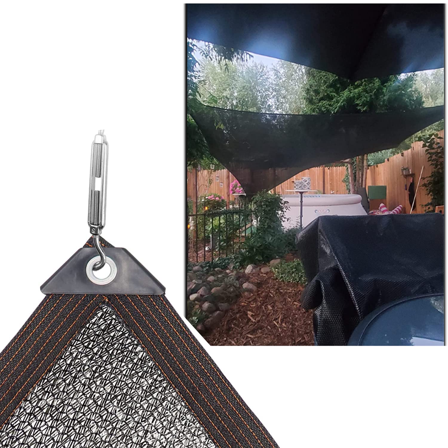 Malla de sombreo de 4x10 m para Invernadero de jardín, 40% Resistente a los Rayos UV, con Ojales. Ideal para Plantas, Jardines y estanques.