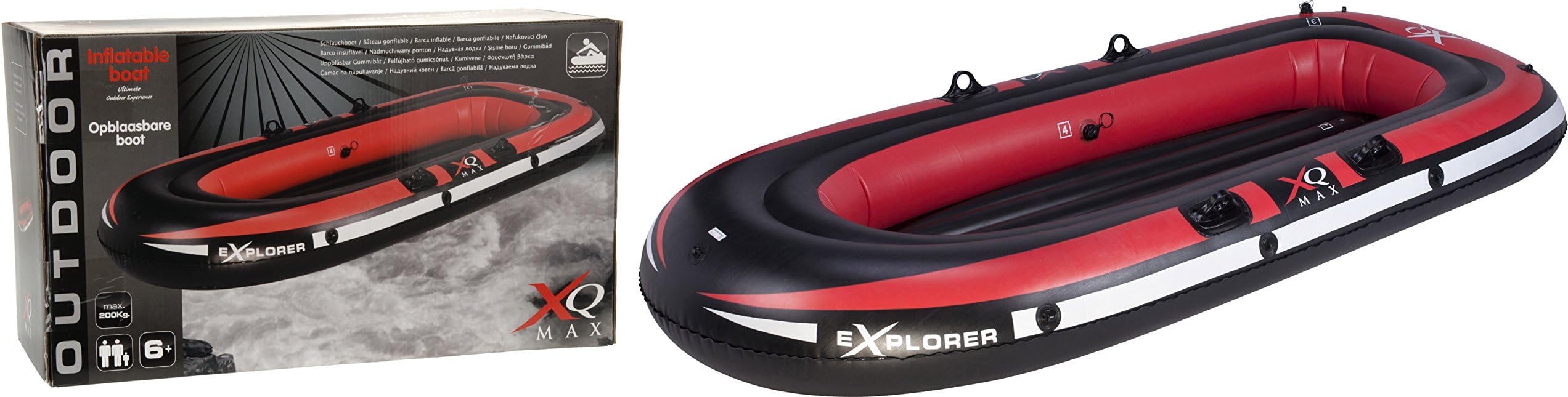 XQ Max Inflatable Boat - Red/Black, 270 x 140 cm