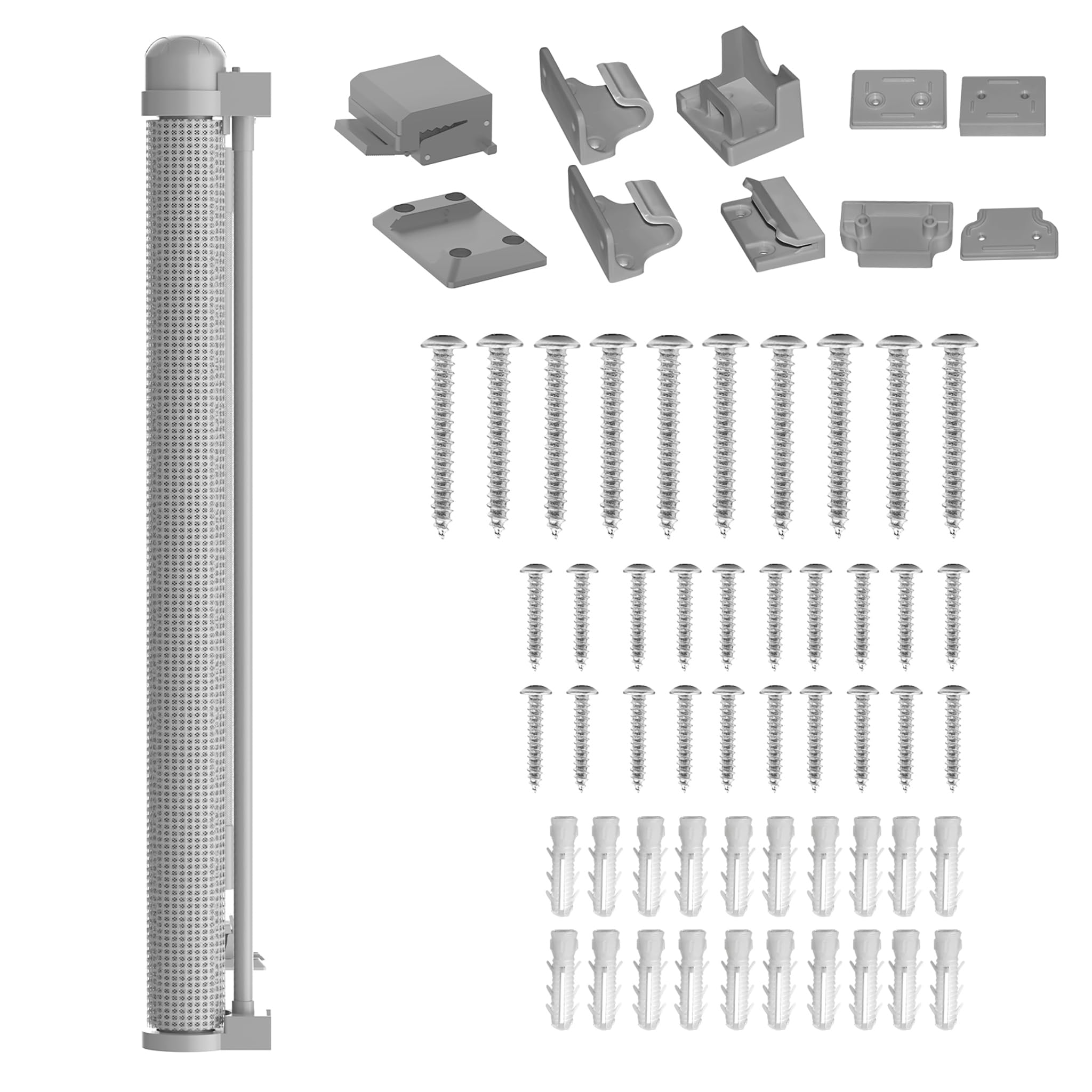 Aufun Barrera de seguridad para escaleras, extensible de 0 a 300 cm, para bebés, 300 cm, color gris