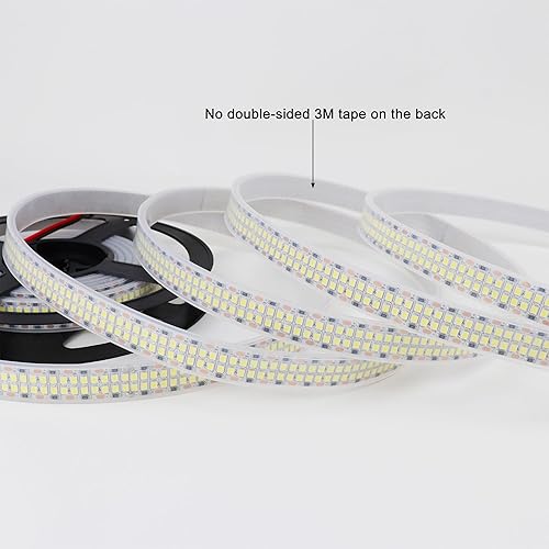 Miniatura 6 de Tira de luces LED de color blanco frío 6500K 16.4 pies5M doble fila 2835 SMD 2400LEDs DC 24V luz diurna brillante regulable flexible luz LED