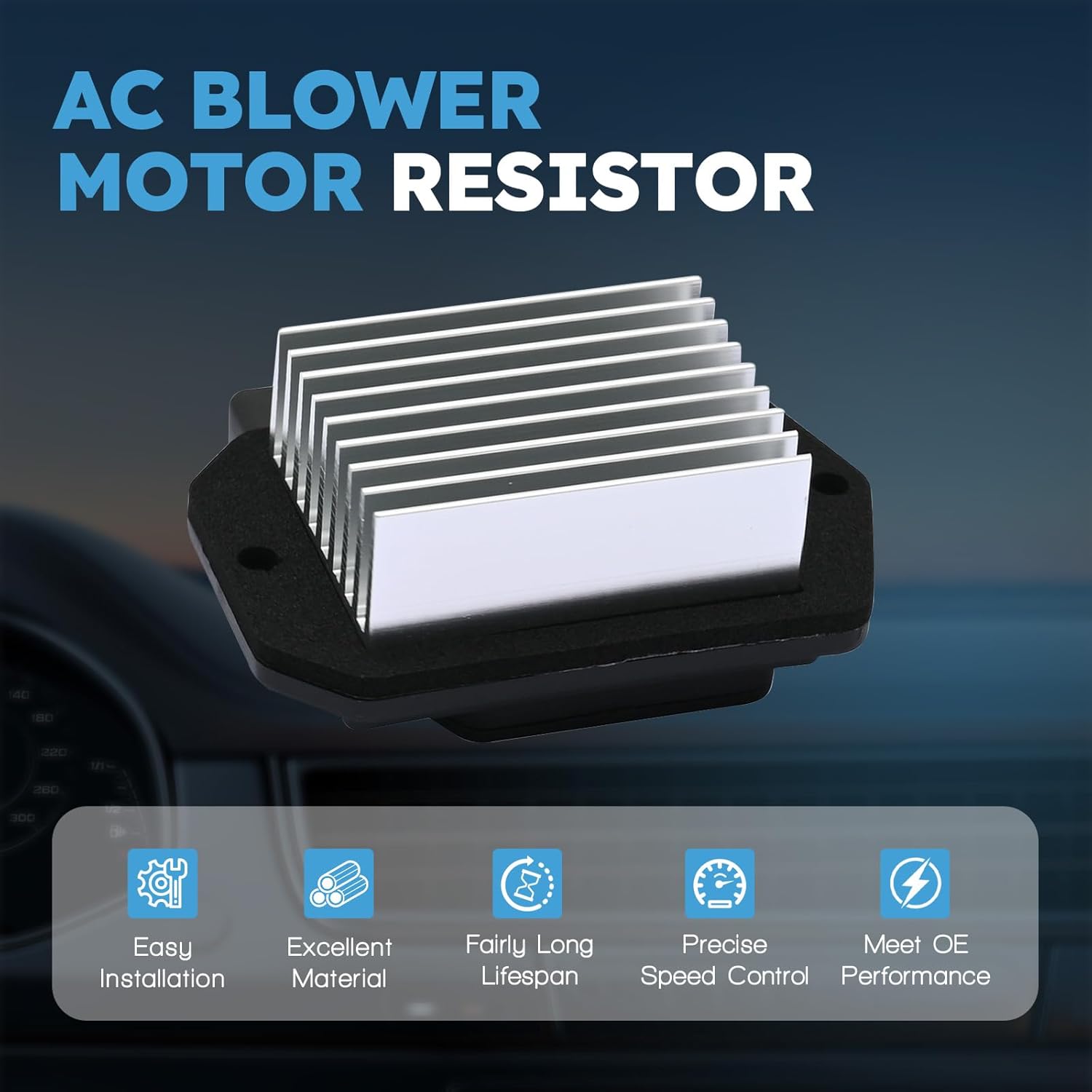 HVAC Blower Motor Resistor Compatible with Ram 1500 2500 3500 4500 5500 2011-2018 Replacement for Toyota 4Runner 2003-2009 Avalon Camry Sienna Solara Relpace 68048901AA 8716548010 25770670