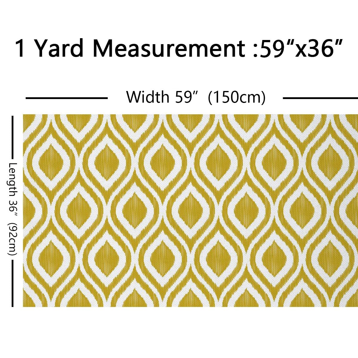 Ikat Polsterstoff Gebogener Maschenstoff Meterware Geometrisches Design Dekorativer Stoff Gestreifter Outdoor Stoff DIY Kunst Wasserdichter Stoff Polster und Wohnakzente Gelb Weiß 276 x 150 (HxB)