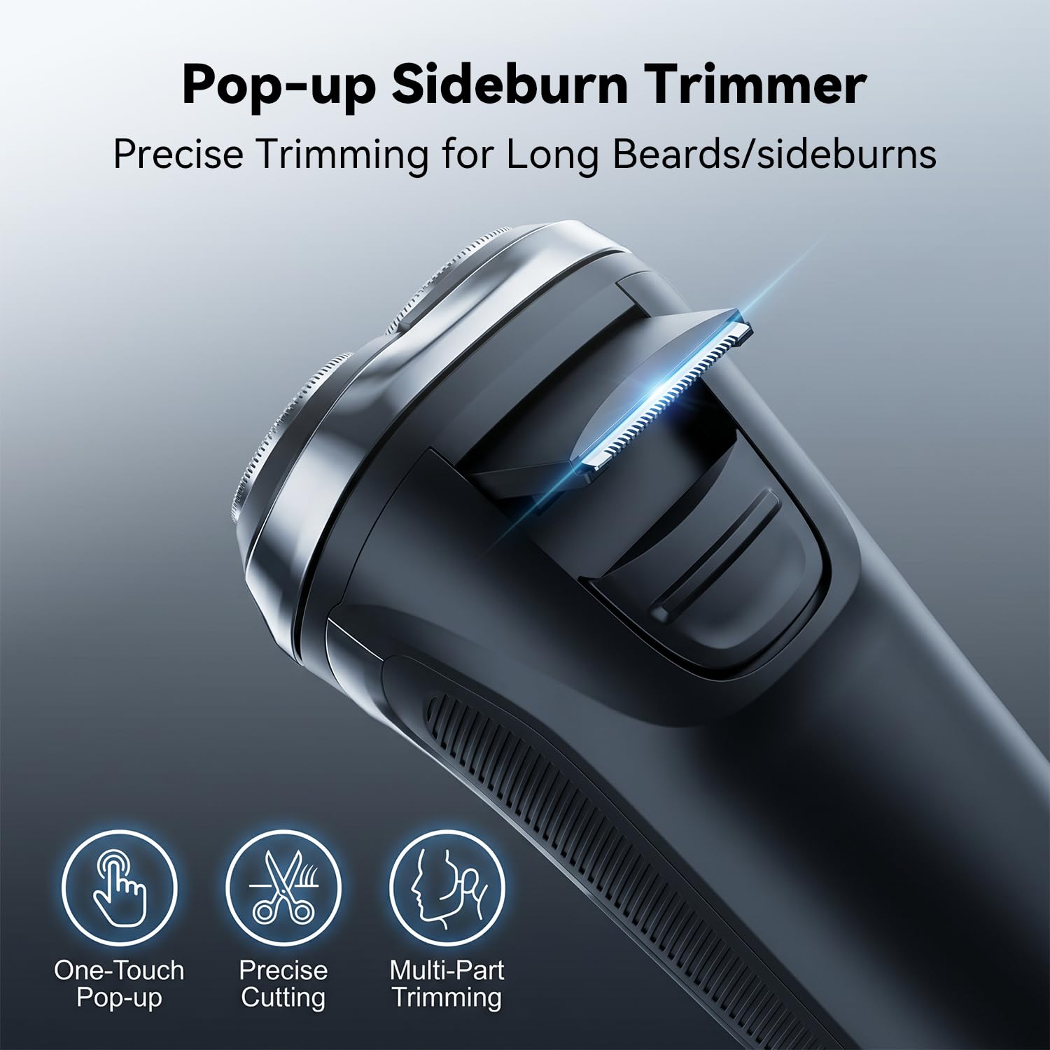 ordele Men Electric Razor, Wet & Dry USB-C Shaver, Pop-up Trimmer, Gunmetal view 5