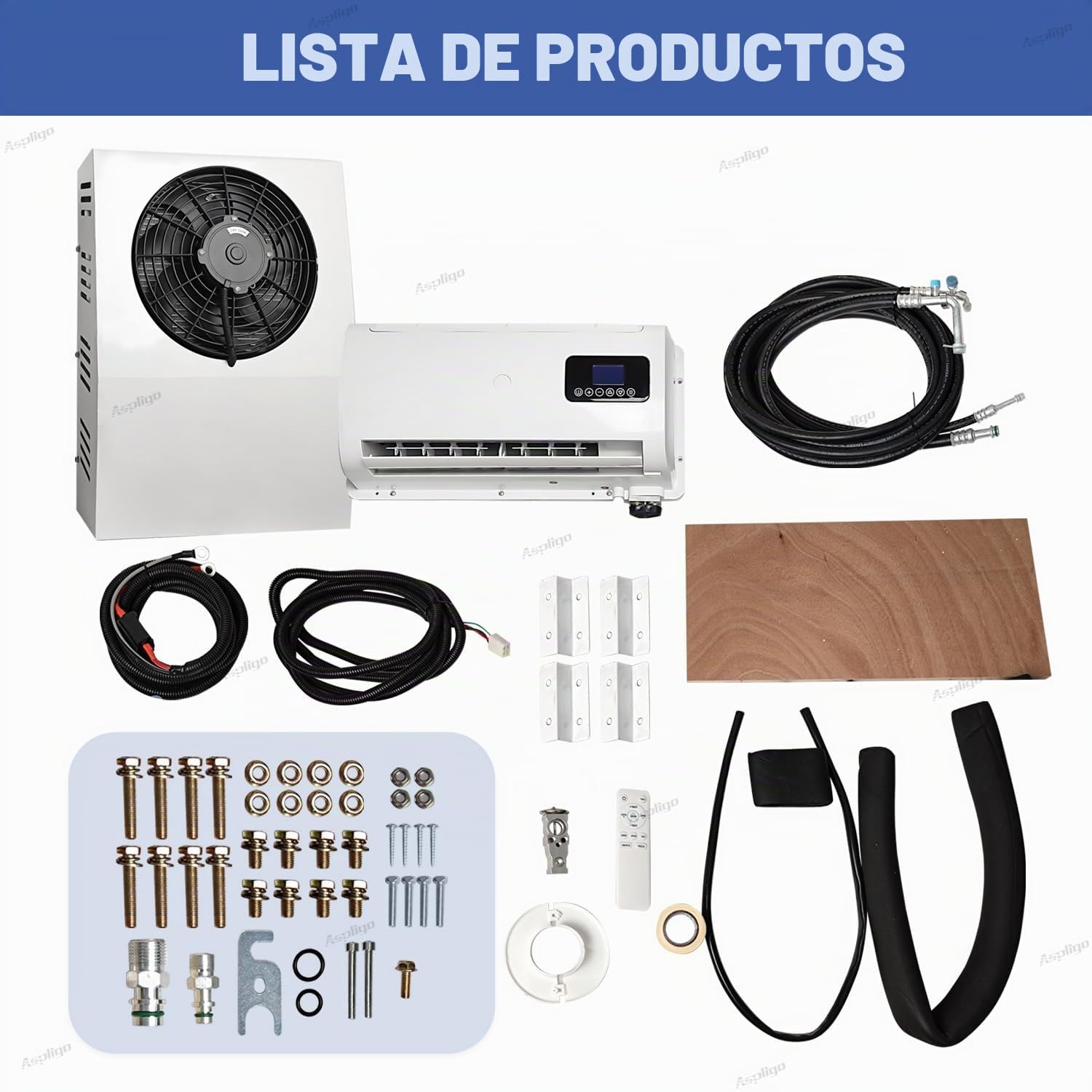 Aire acondicionado de 12 V para camión, furgoneta, 10000 BTU, mini aire acondicionado eléctrico split de 12 V, unidad de CA de 12 voltios para camiones articulados, autocaravanas, grúas, tractores