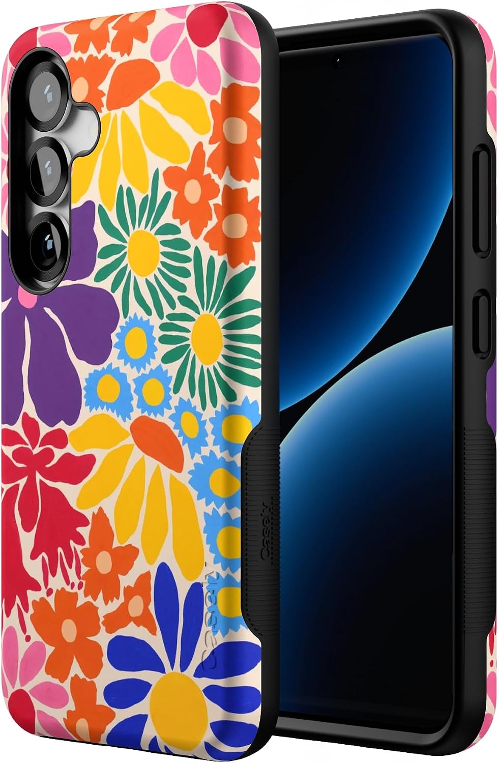 Casely Galaxy S25 Case | Flower Patch | Multi-Color Floral | Bold Protective Design | Compatible with MagSafe