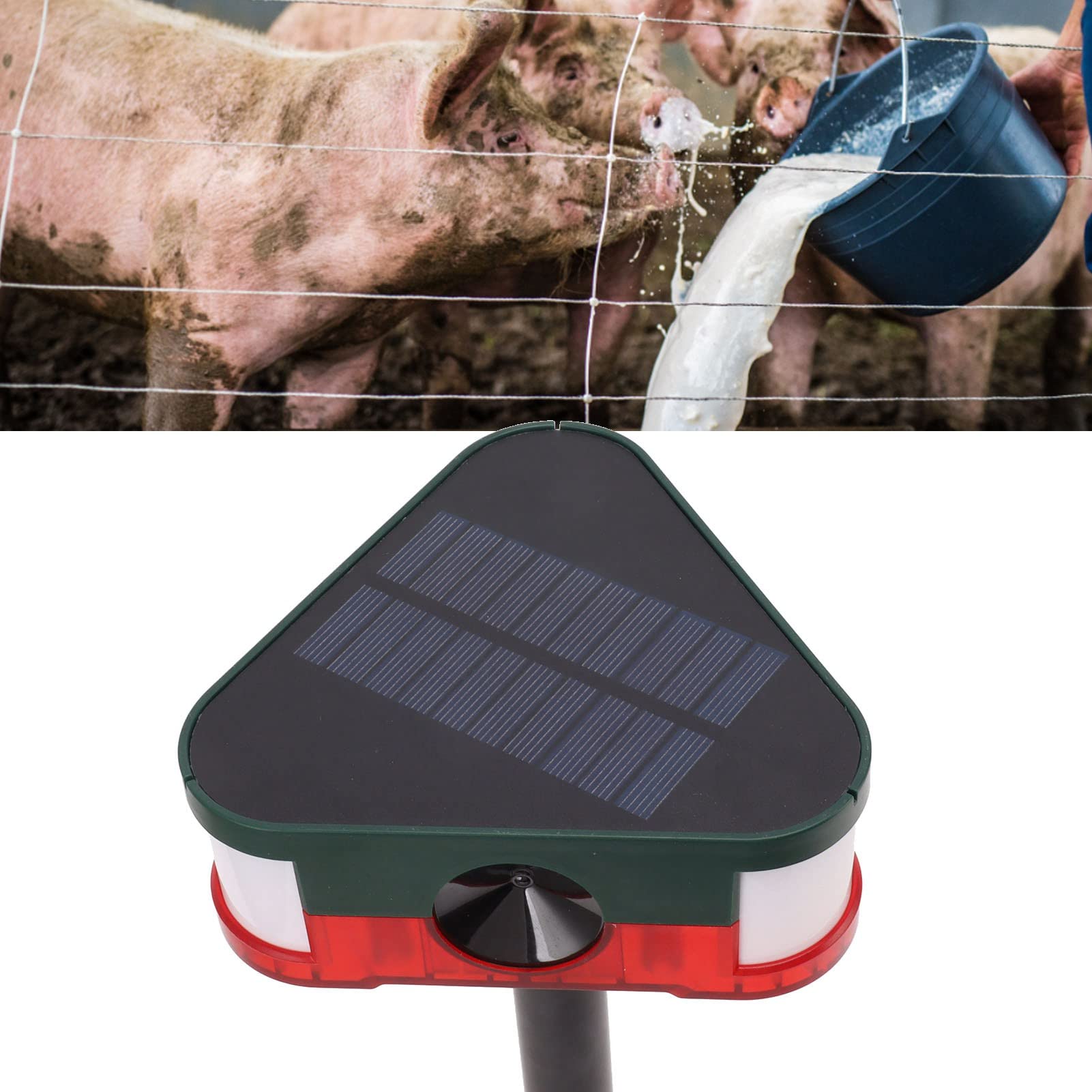 Répulsif pour Animaux à énergie Solaire, Alarme de Capteur Extérieur Longue Distance avec Télécommande, Plusieurs Modes pour Chats, Taupes, Chiens, écureuils, Cerfs, Renards, Etc.