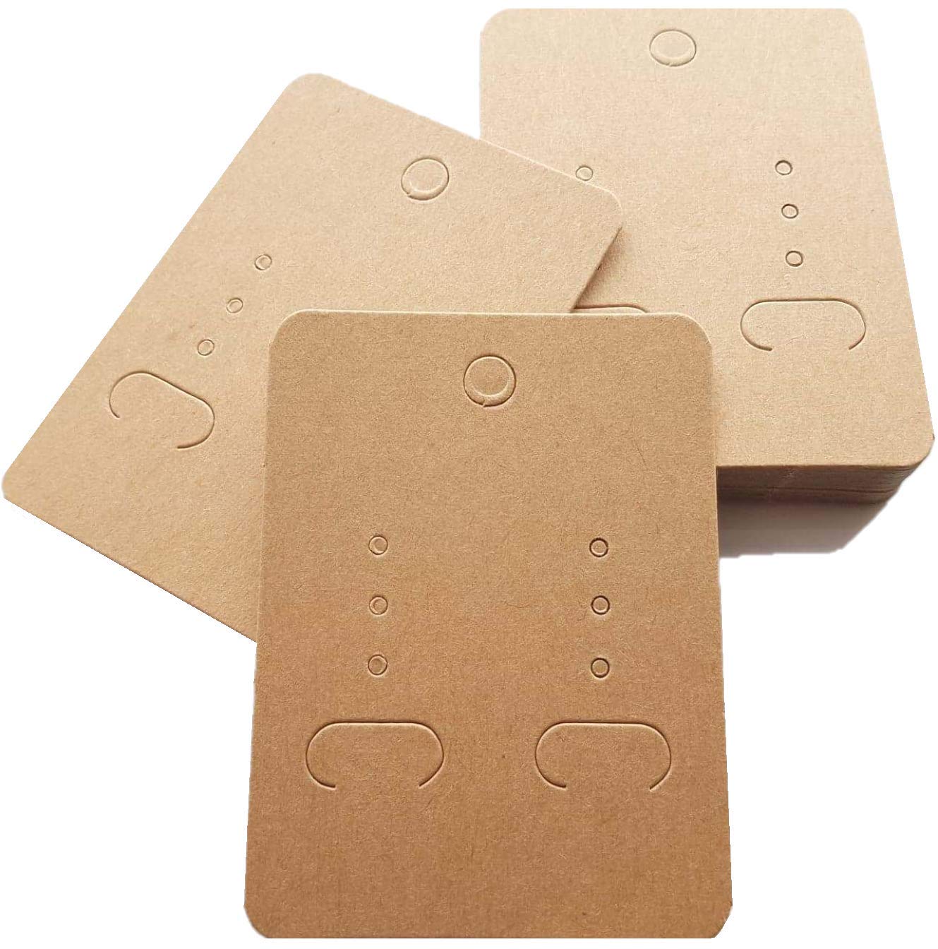 Jewels And Tools Uk Brown/Light 100 X Jewellery Display Cards Earring Kraft Mocha Plain 6.7-7Cm X 5Cm