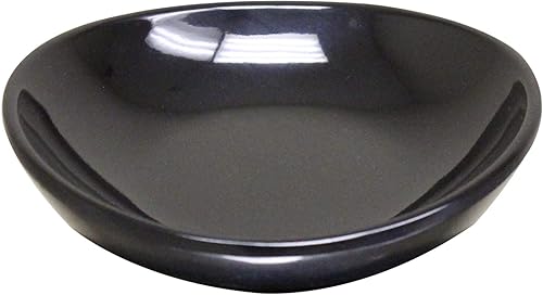 Thunder Group Colección clásica de vajilla de melamina negra de 8 onzas, plato redondo de 5 1/2 pulgadas, 1 1/4 pulgadas de profundidad, viene en