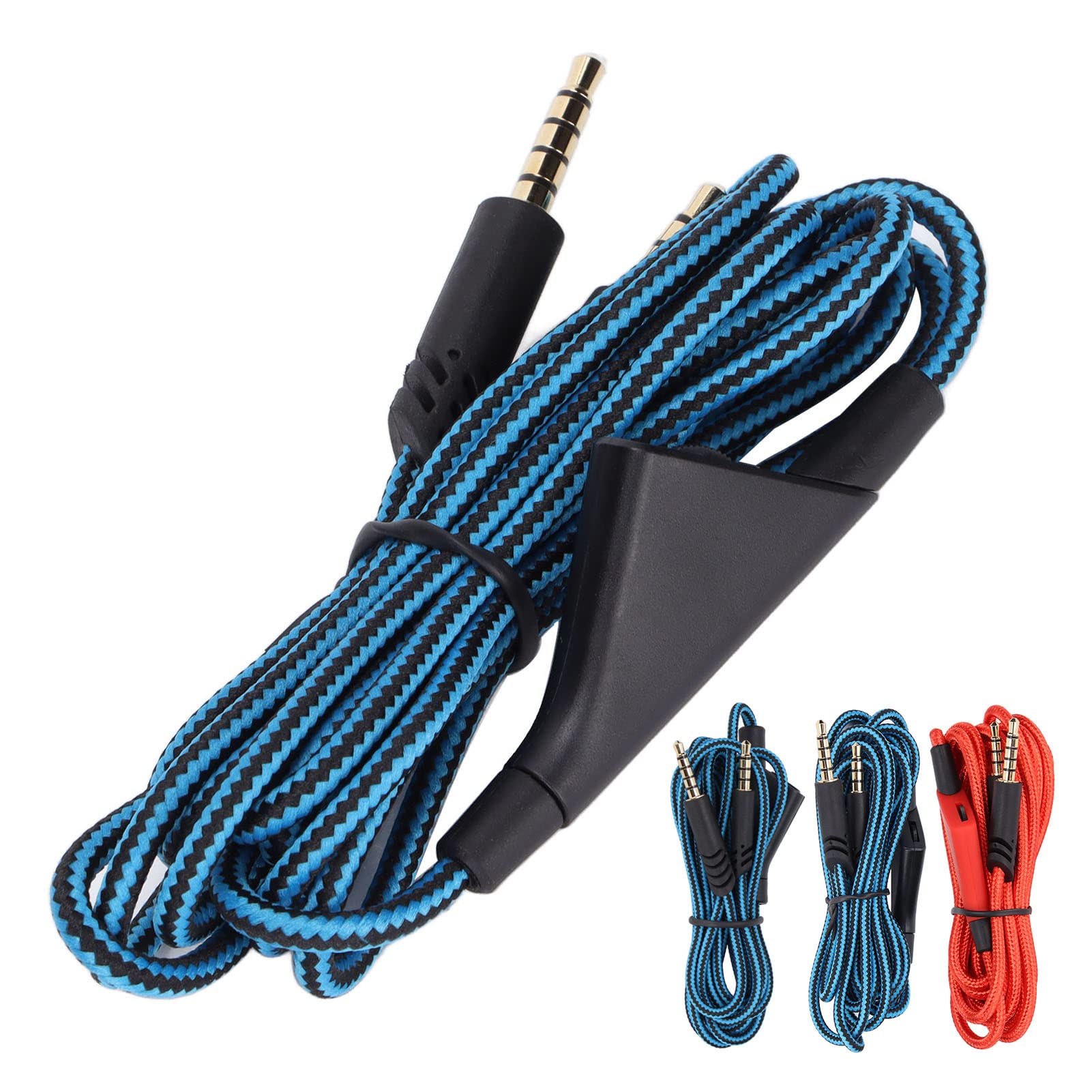 Replacement Audio Cable, Headphones Audio Cable Inline Volume Control Wire and Without Inline Mute Control Cord for Astro A10 A40TR Gaming Headset(Mute function-blue)