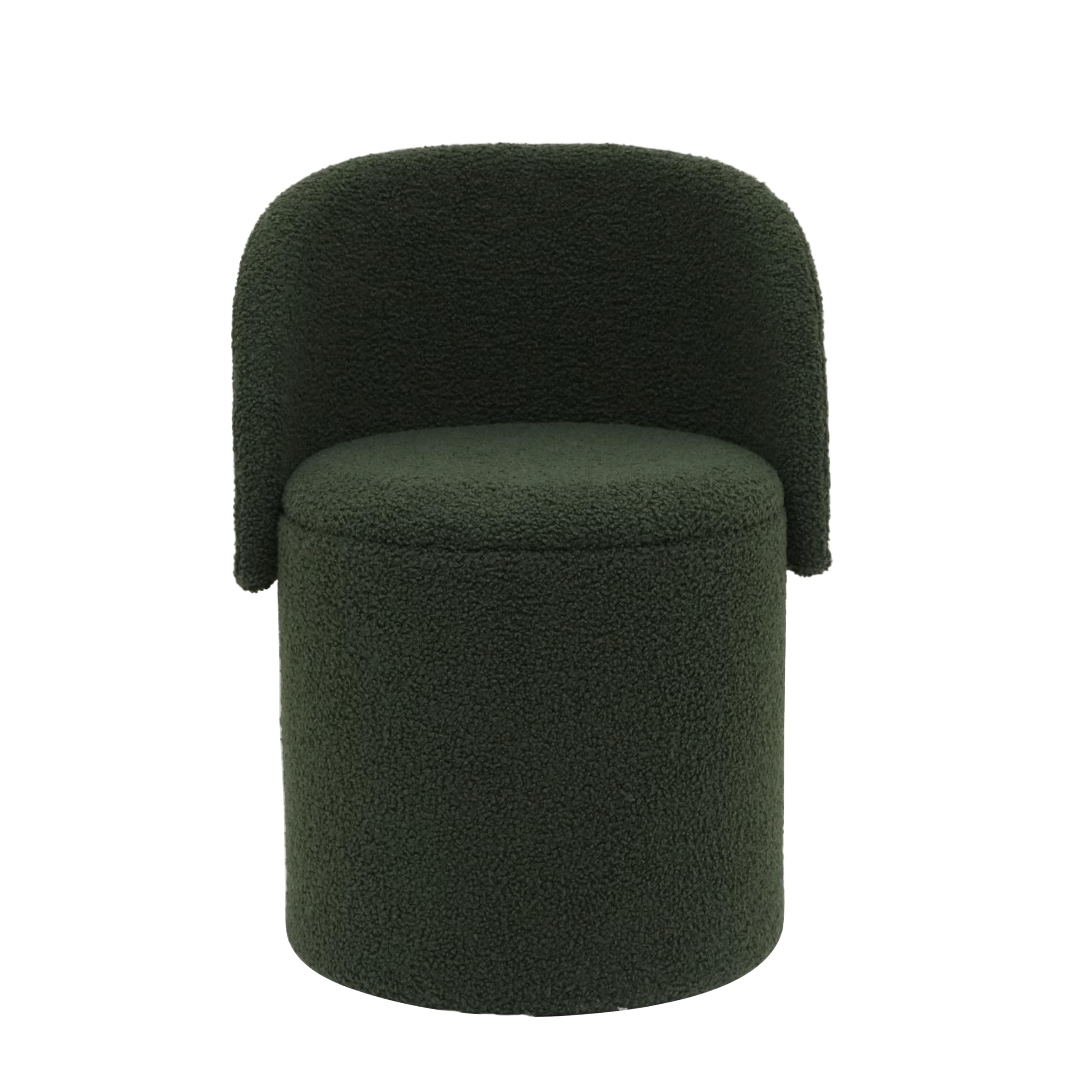 La Maison Luxury Bouclé 3-in-1 Storage Stool Chair – Teddy Fabric Upholstered Ottoman with Hidden Storage & Removable Lid, Modern Accent Seat for Living Room, Bedroom or Vanity (Sage Green)