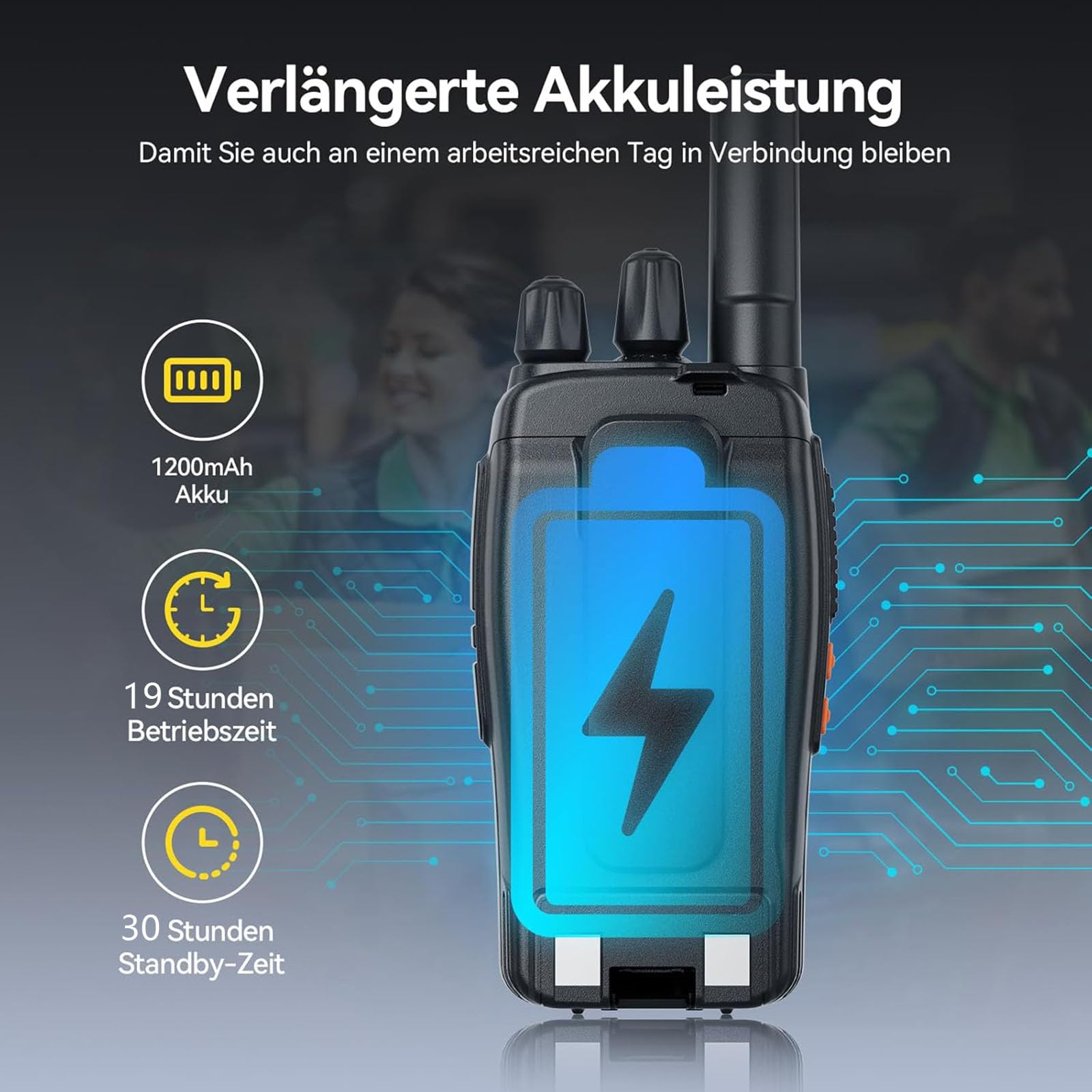 Retevis H777D Walkie Talkie Lizenzfrei, PMR Funkgeräte mit 6-Wege-Ladegerät, LCD-Bildschirm, USB-Aufladbarer 1200mAh Akku, Tragbares Funkgerät für Geschäfte, Sicherheit (6er-Pack, Schwarz)