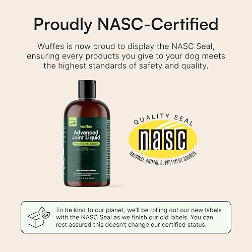 Miniatura 2 de Wuffes Líquido avanzado para articulaciones para perros, suplemento de apoyo para cadera y articulaciones con glucosamina, condroitina, colágeno