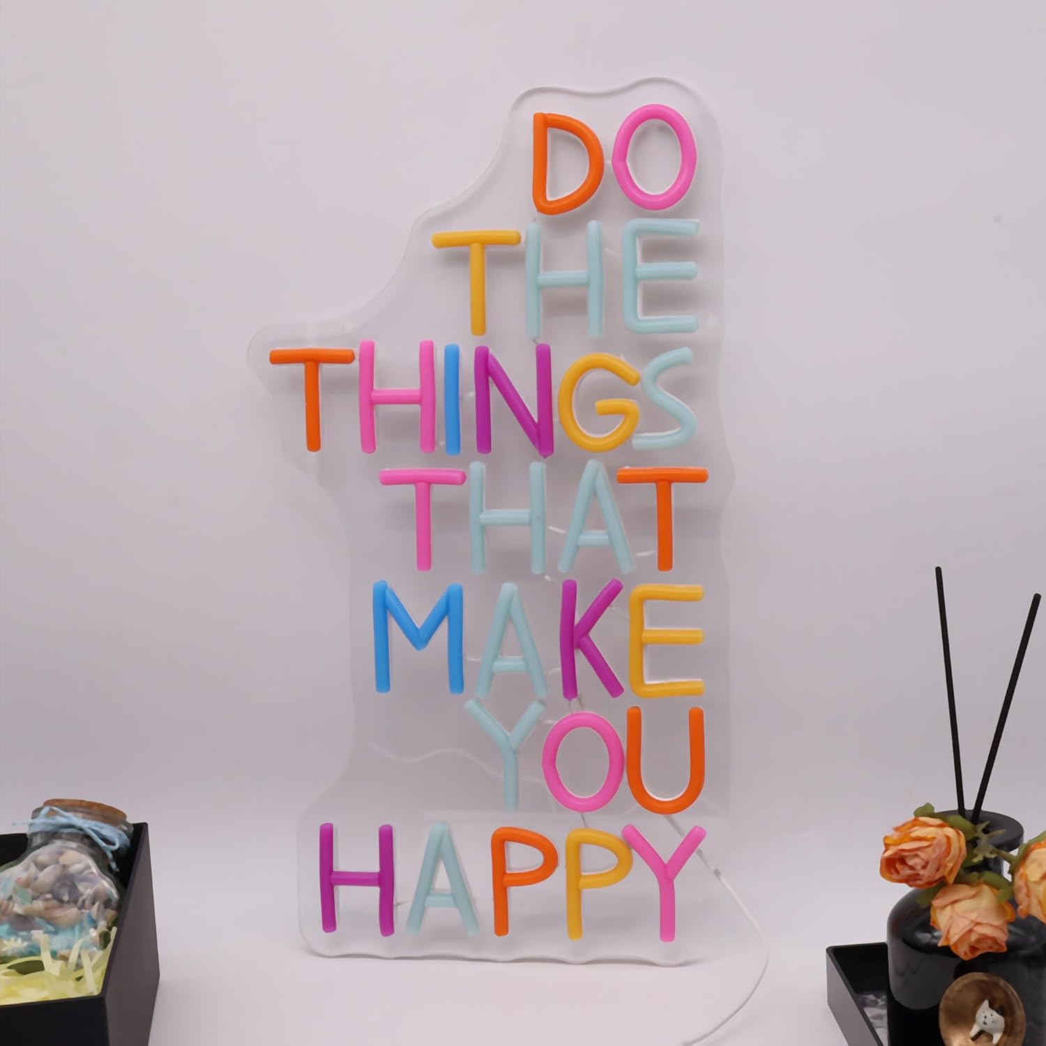 Do The Things That Make You Happy Neon Sign For Classroom Decor LED Classroom Lighting Wall Art Decor Holiday Birthday Gift