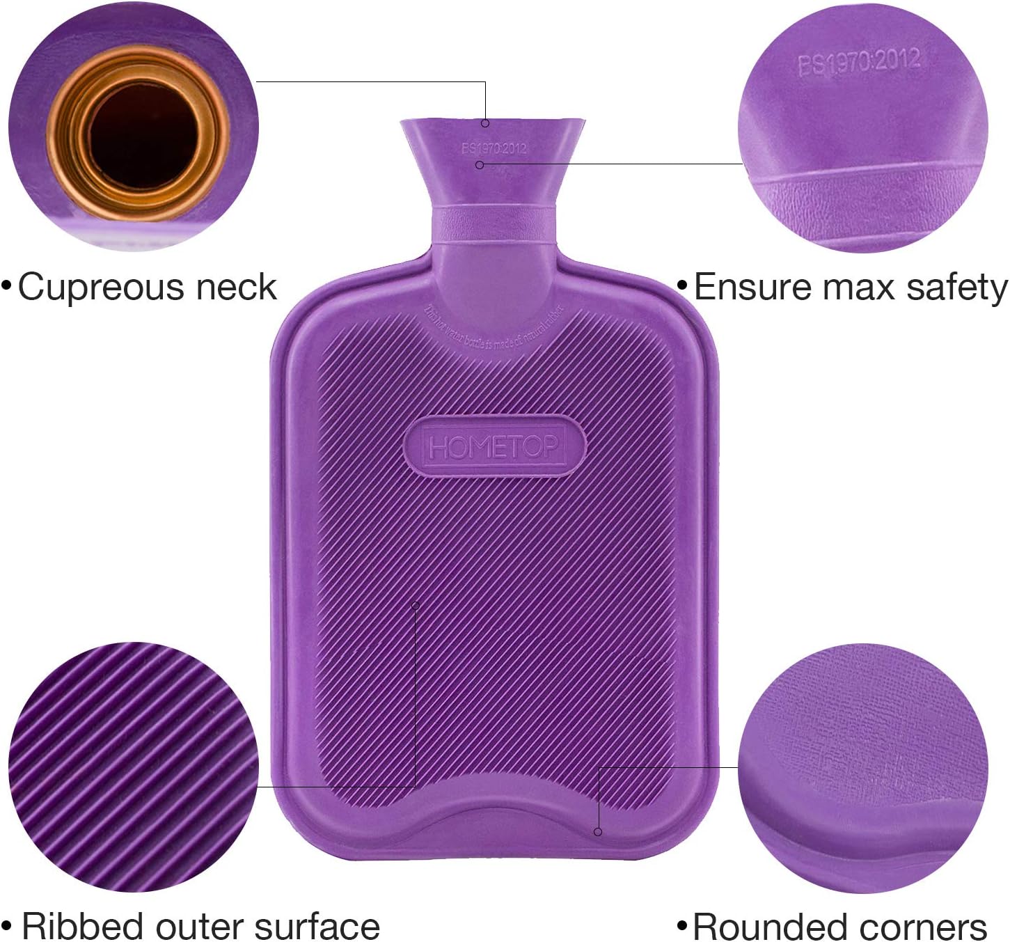 Blасk Frіdау - 50% оƒƒ HomeTop Premium 2 Liter Classic Rubber Hot Water Bottle w/Cute Bulldog Knit Cover (2L, Black/Purple)