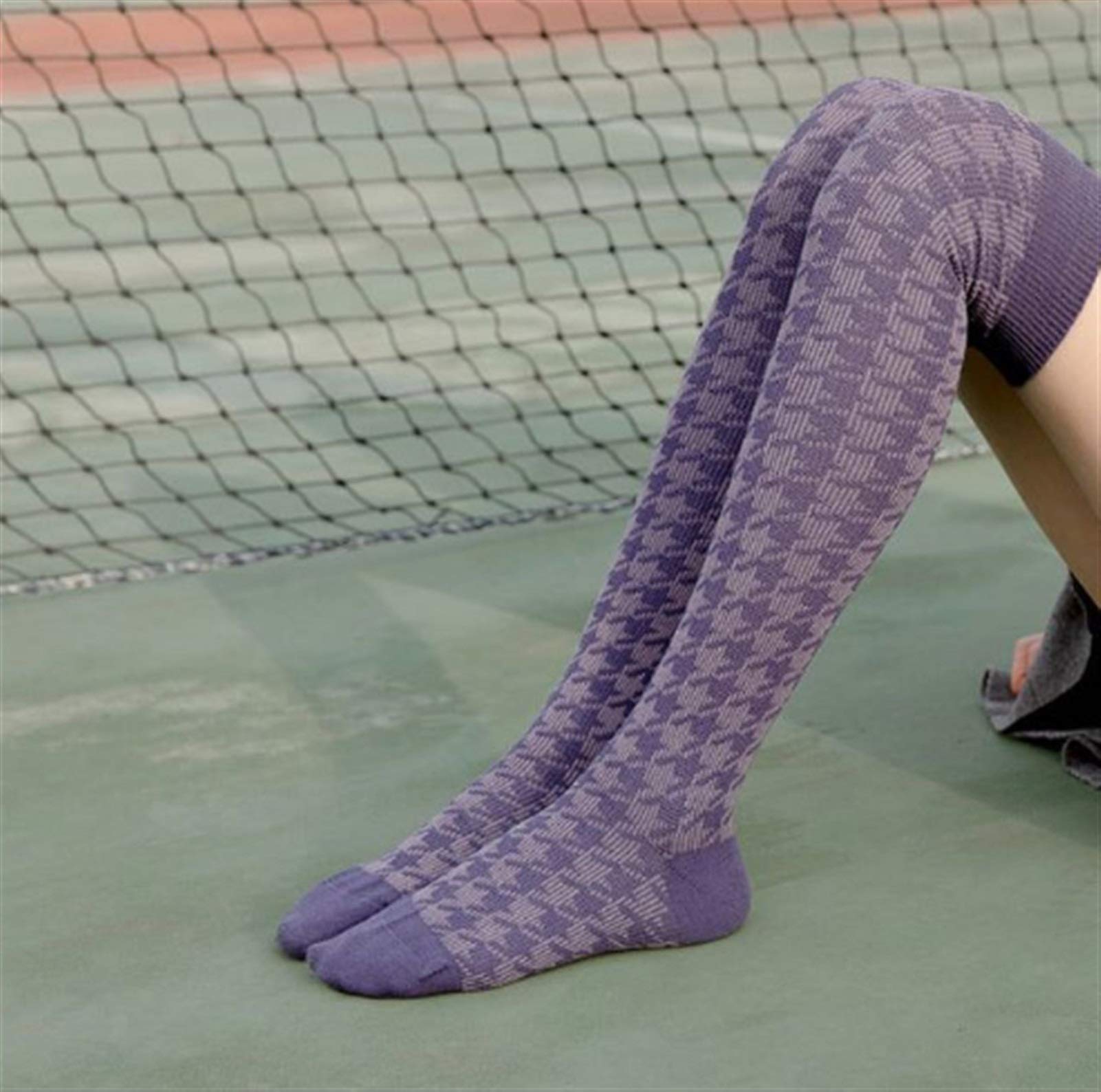 HUOHUO 5 Pares señoras de Circulación Calcetines de compresión niñas de la Tela Escocesa Caliente del Invierno de la Rodilla Calcetines Altos (Color : Red)