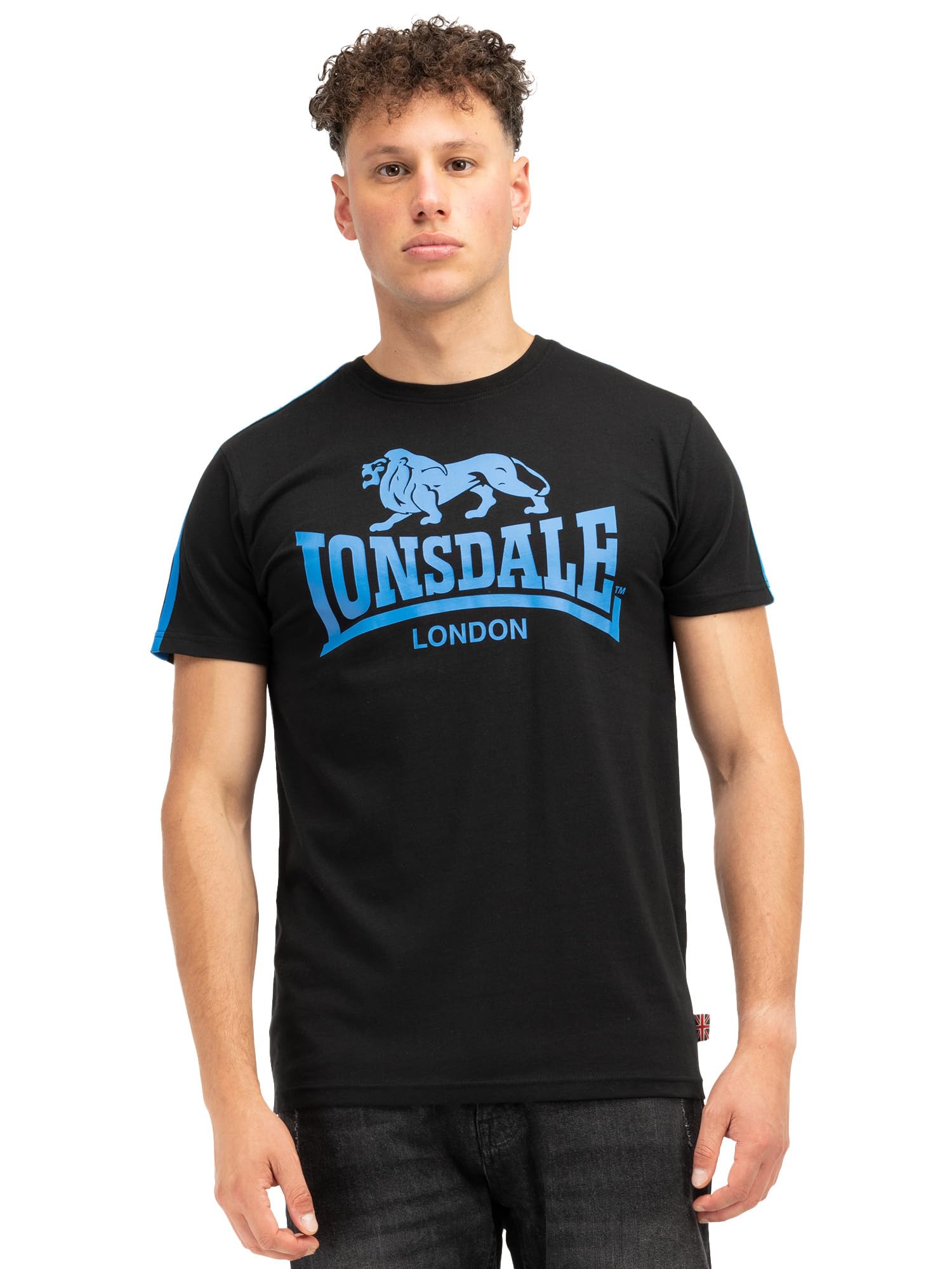 Lonsdale Men's Henconner T-Shirt, Black/Blue, XXL