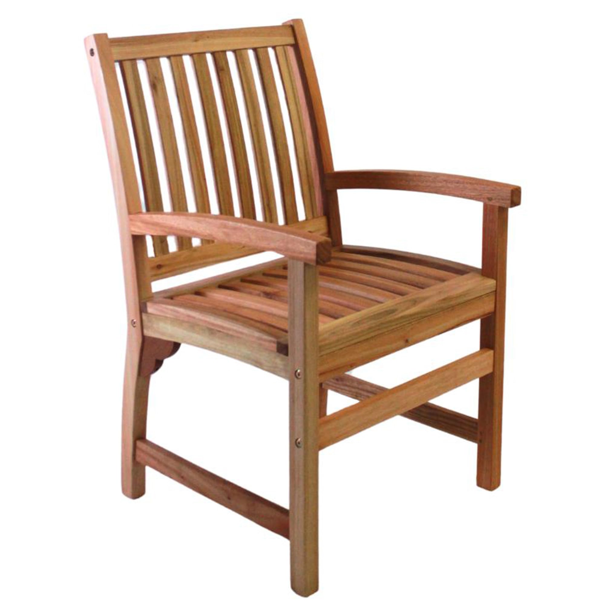 BrackenStyle Melton Wooden Garden Arm Chair Clear Finish - Hardwood Outdoor Patio Dining Chair - Commercial Standard