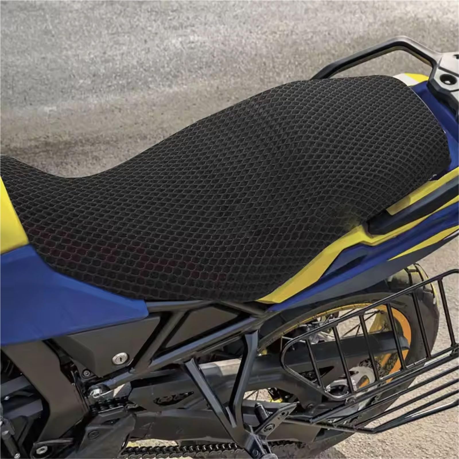 Cuscino Antiscivolo In Tessuto Di Rete Nylon Per Suzuki V-strom 800DE/RE/ADV Coprisedile Isolato A Nido D'ape 3D Per Moto