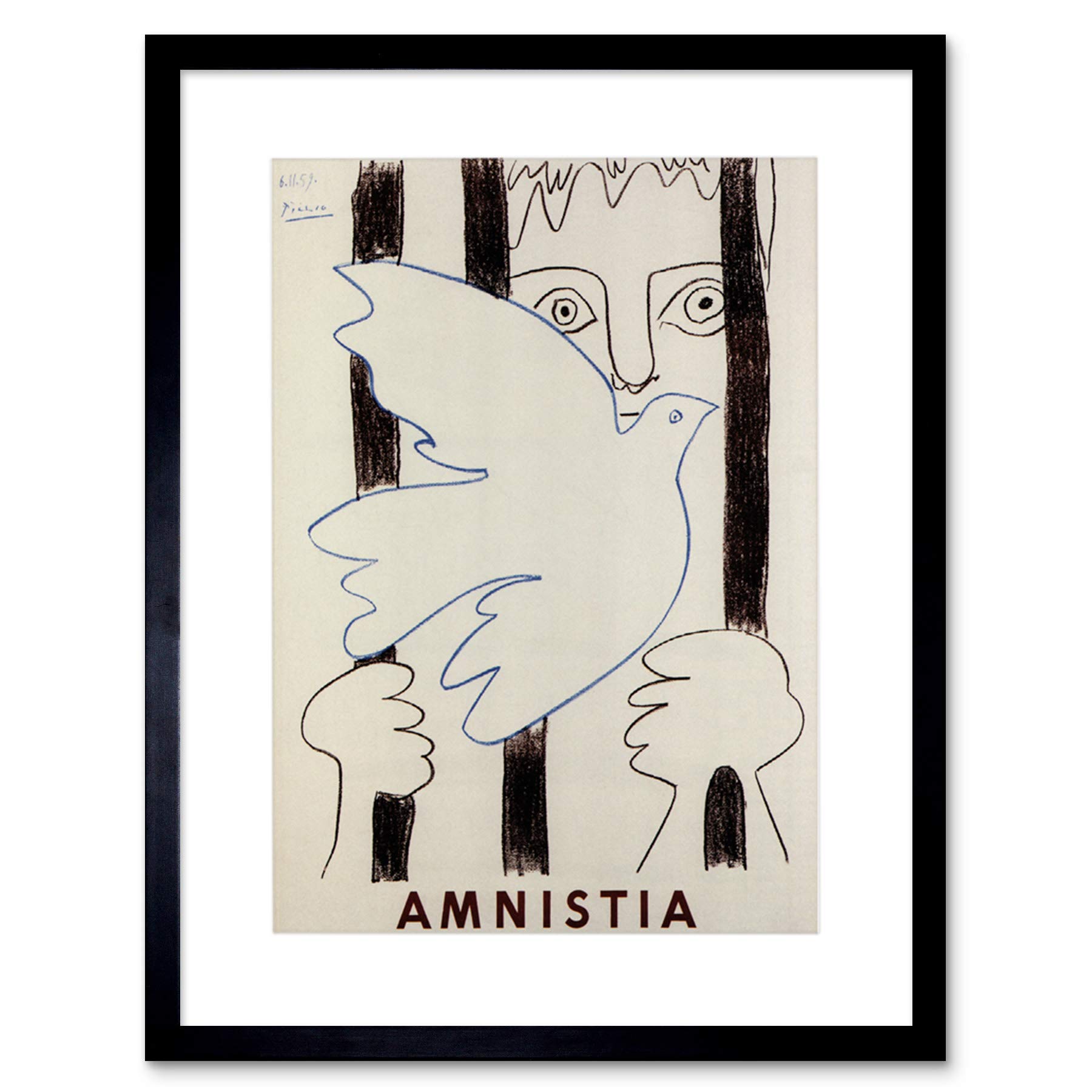 Wee Blue Coo Advert Charity Amnesty International Dove France Framed Wall Art Print